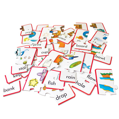 Junior Learning Compound Word Puzzles - Multicolored Language Game