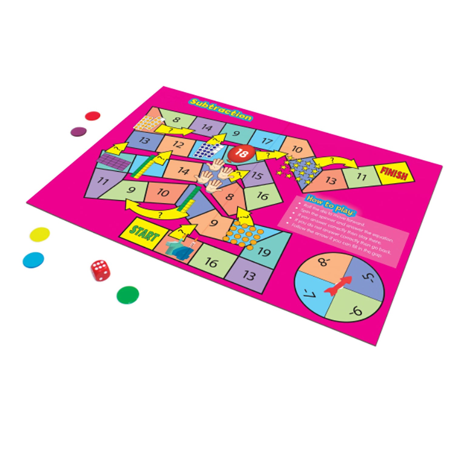 Junior Learning Math Board Games - Addition & Subtraction Adventure Pack of 2