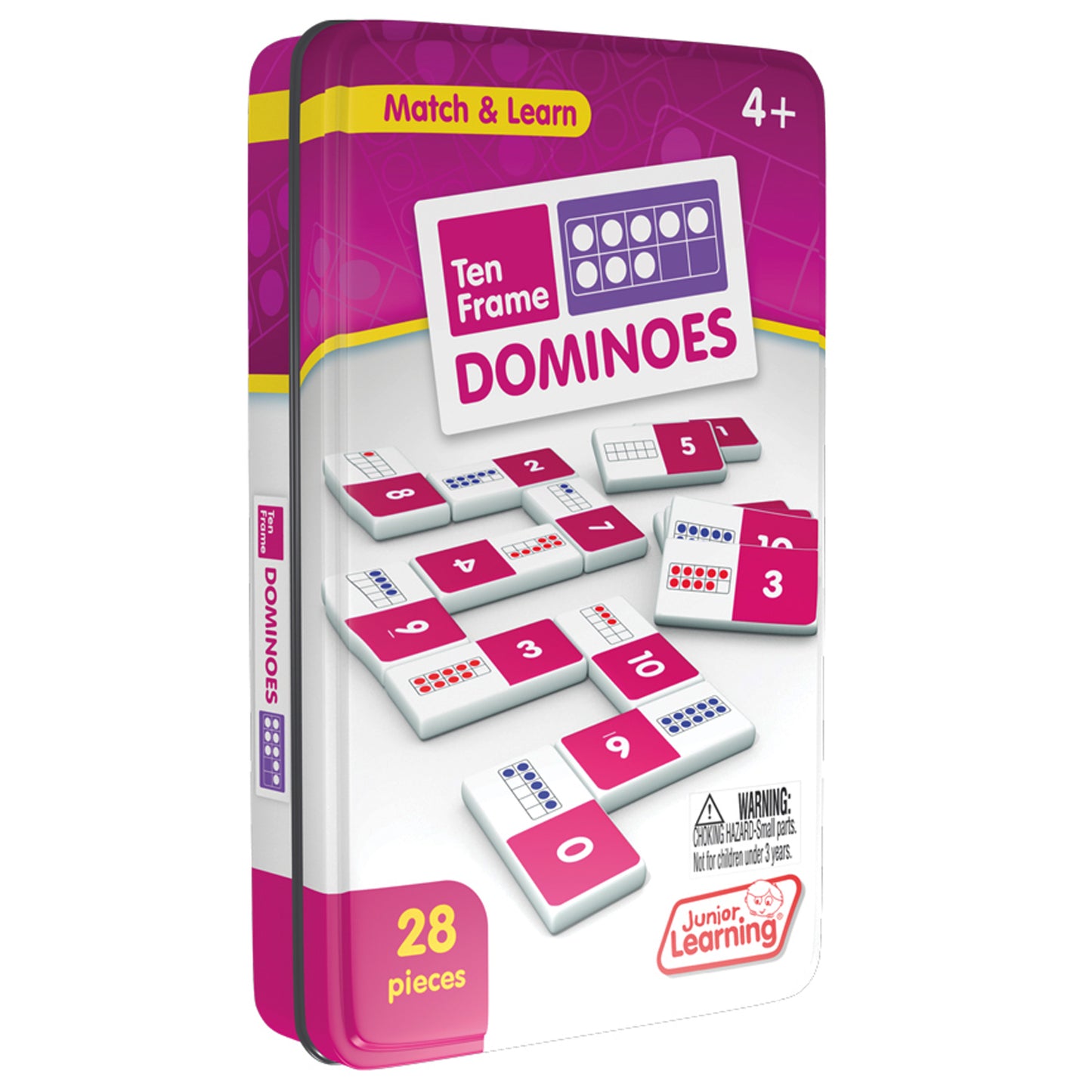 Junior Learning Ten Frames Dominoes - Educational Game for Kids - 28 Pieces