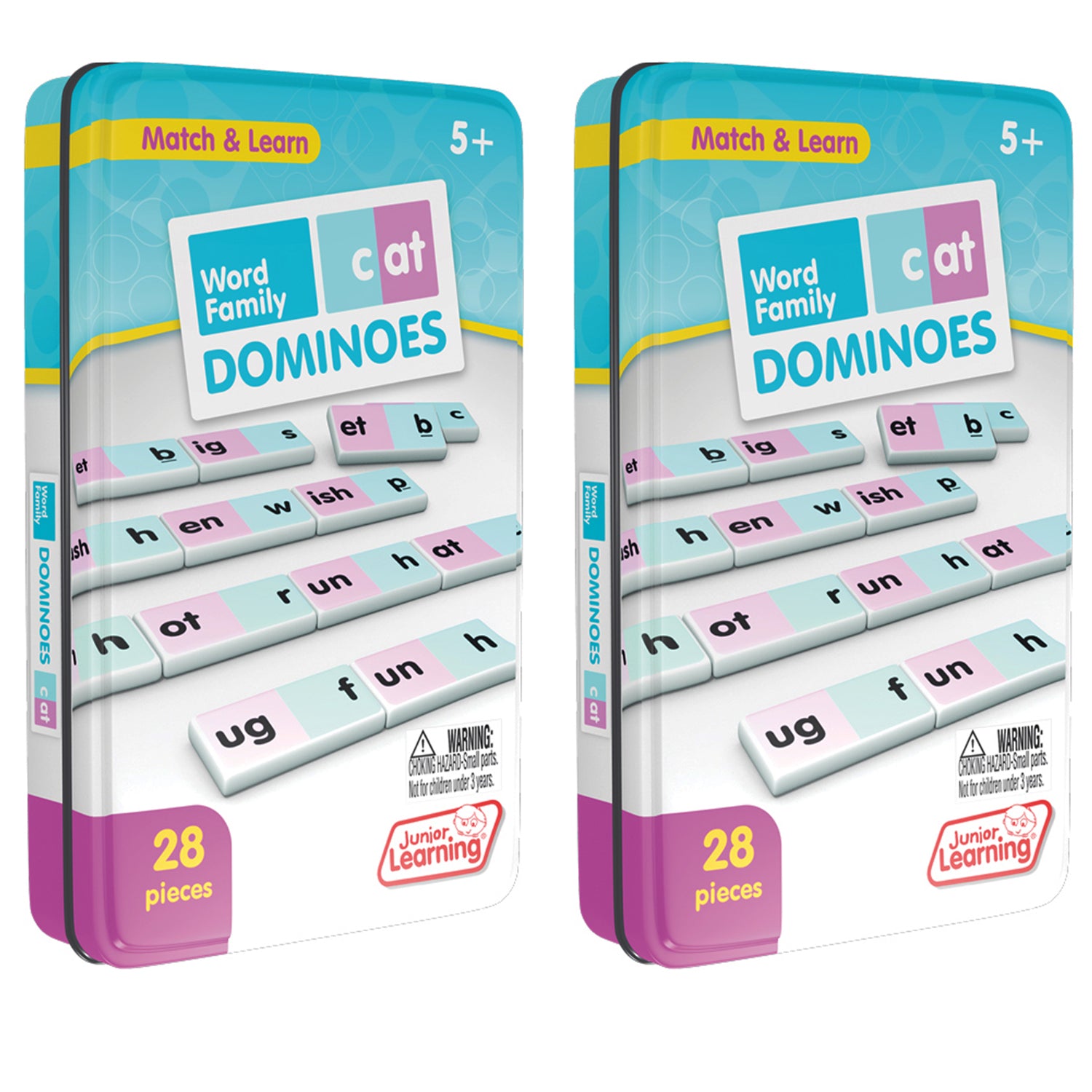 Junior Learning Word Family Dominoes - Educational Set for Kids - 2 Packs