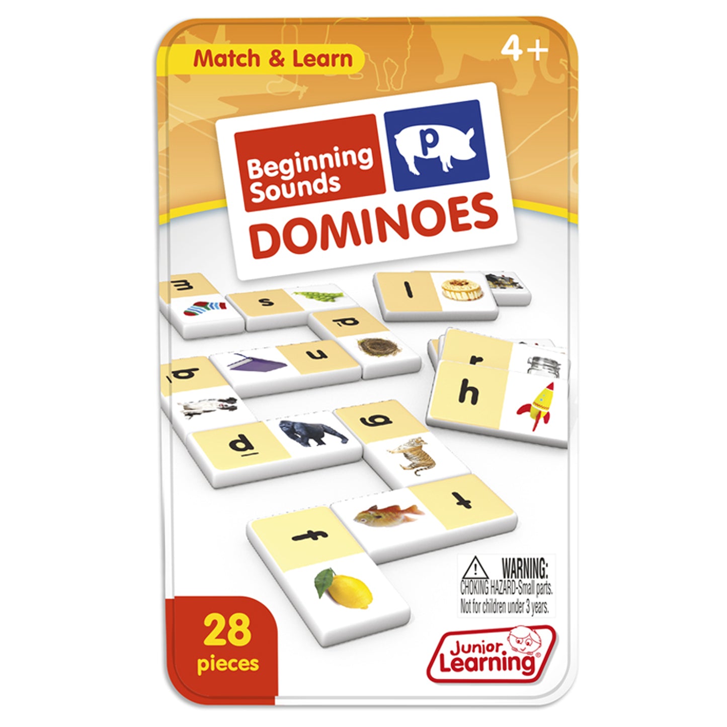 Junior Learning Beginning Sounds Dominoes - Vibrant Learning Game - 2 Sets