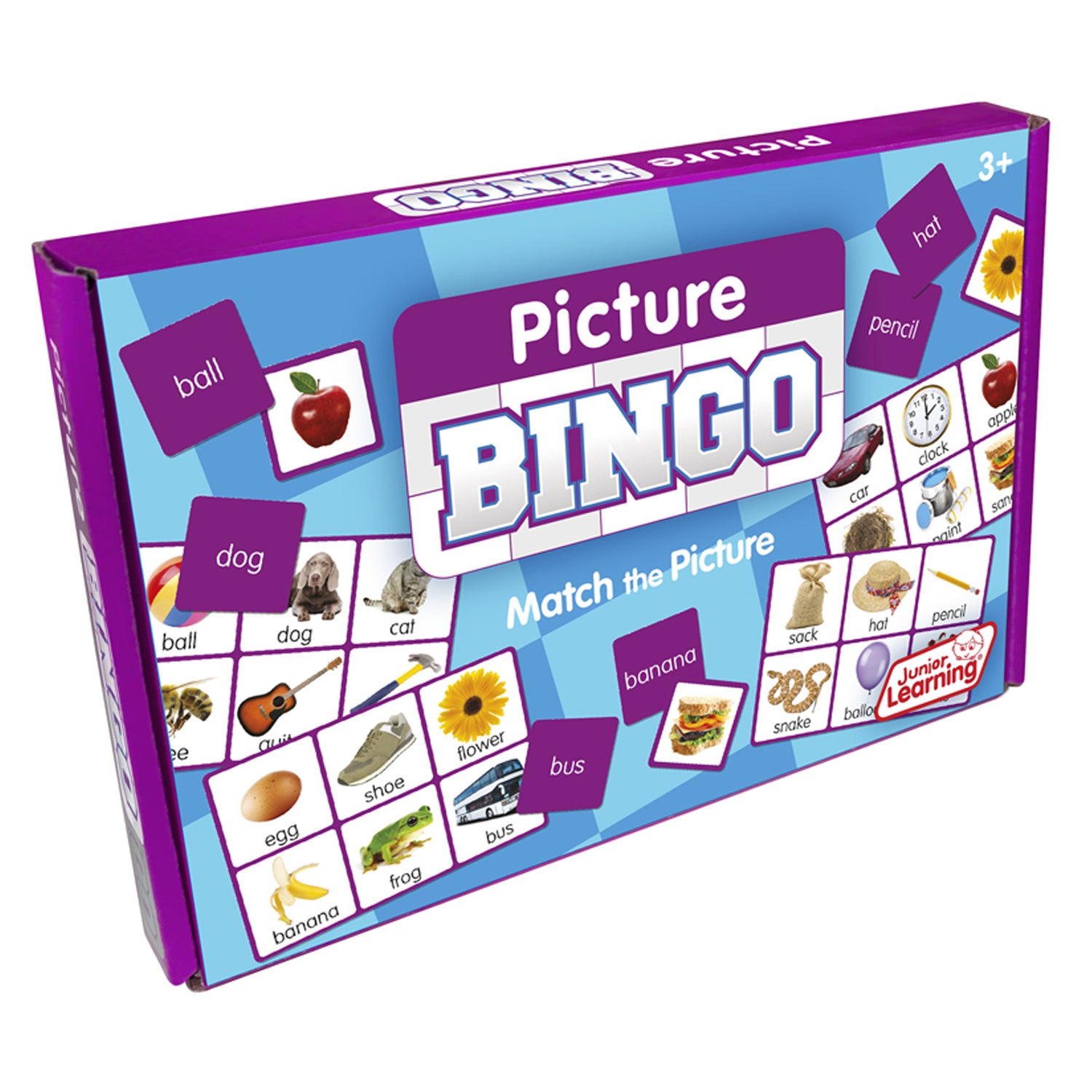 Junior Learning Picture Bingo - Colorful Matching Game - Multicolored, 2 Pack