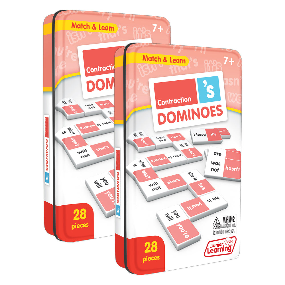 Junior Learning Contraction Match & Learn Dominoes - Twin Pack