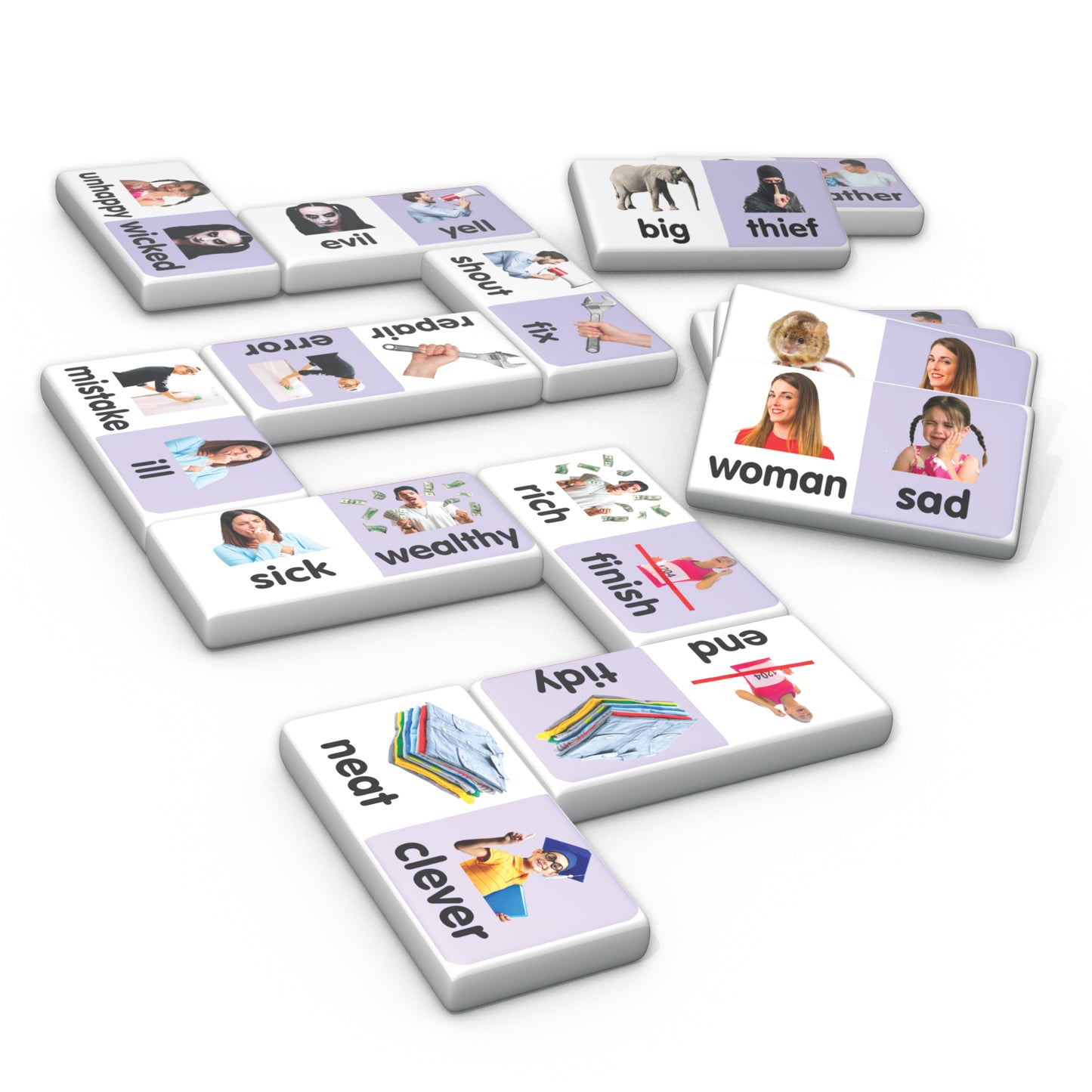 Junior Learning Synonyms Match & Learn Dominoes - Educational Toy Set - Pack of 2