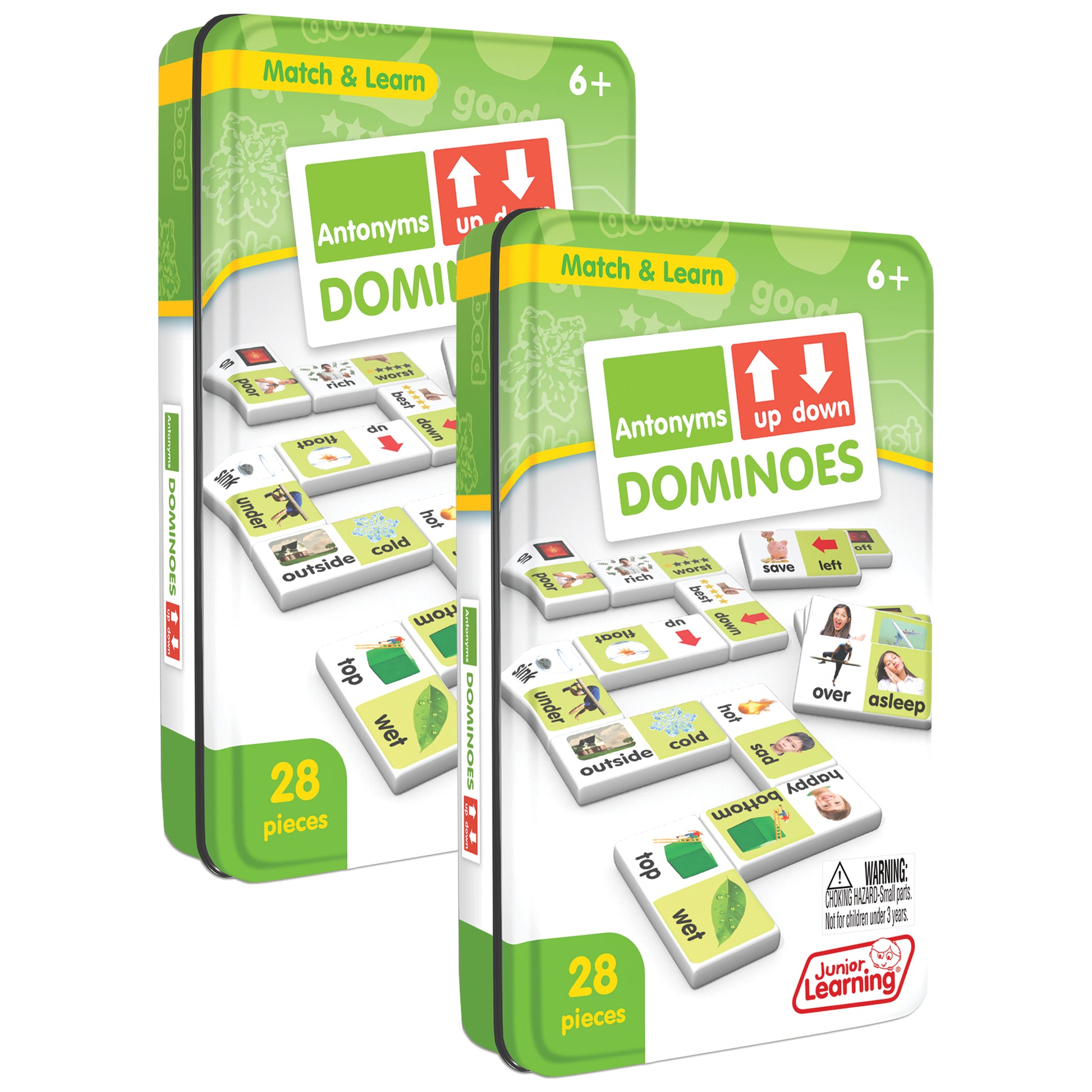 Junior Learning Antonyms Match & Learn Dominoes - Educational Set - Pack of 2