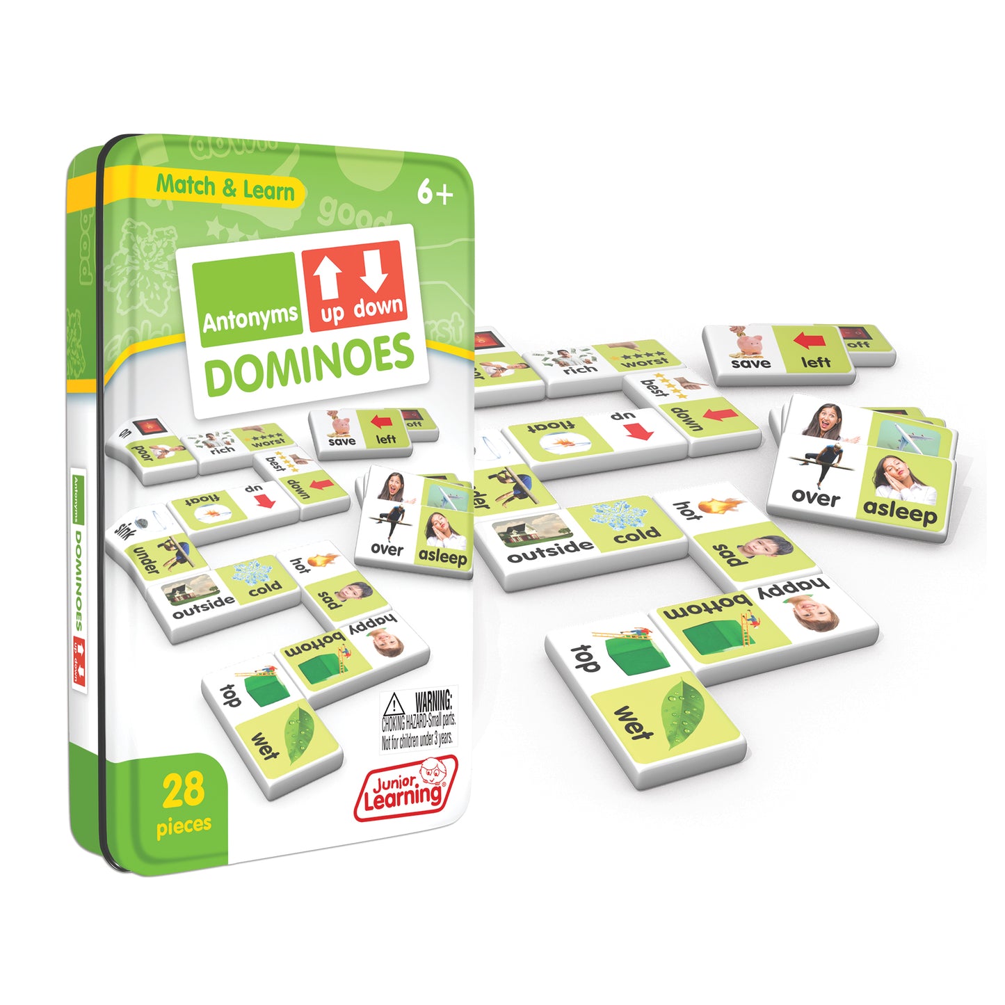 Junior Learning Antonyms Match & Learn Dominoes - Educational Set - Pack of 2