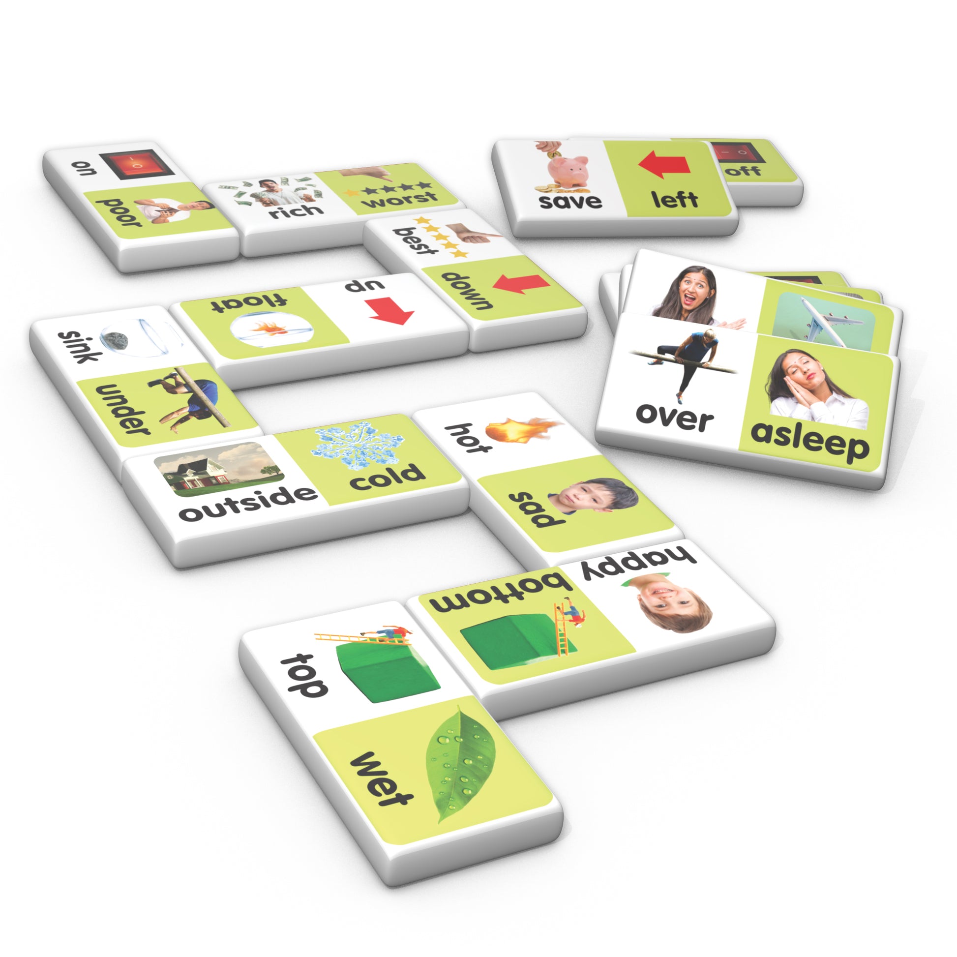 Junior Learning Antonyms Match & Learn Dominoes - Educational Set - Pack of 2