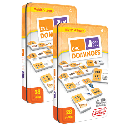 Junior Learning CVC Match & Learn Dominoes - Double Pack Education Set