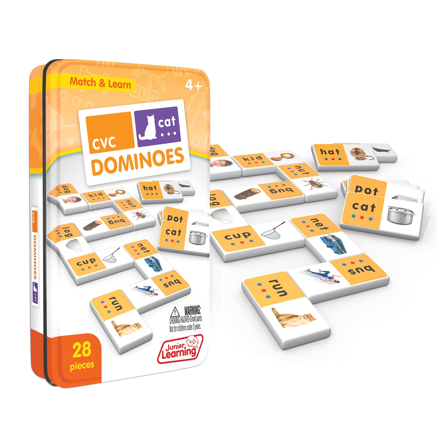 Junior Learning CVC Match & Learn Dominoes - Double Pack Education Set