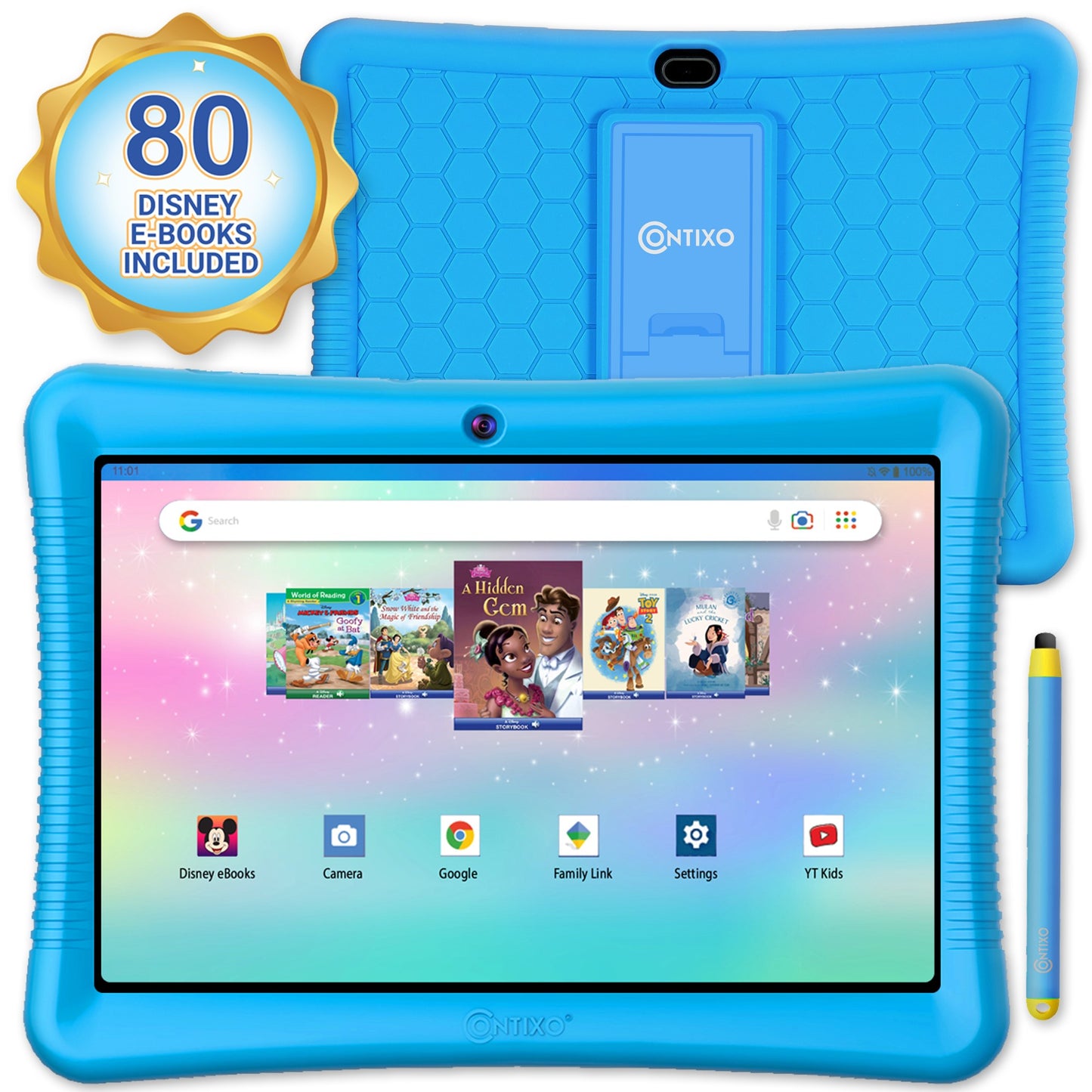 Contixo K102 10-Inch Kids 64GB HD Tablet with Disney E-Books - Blue