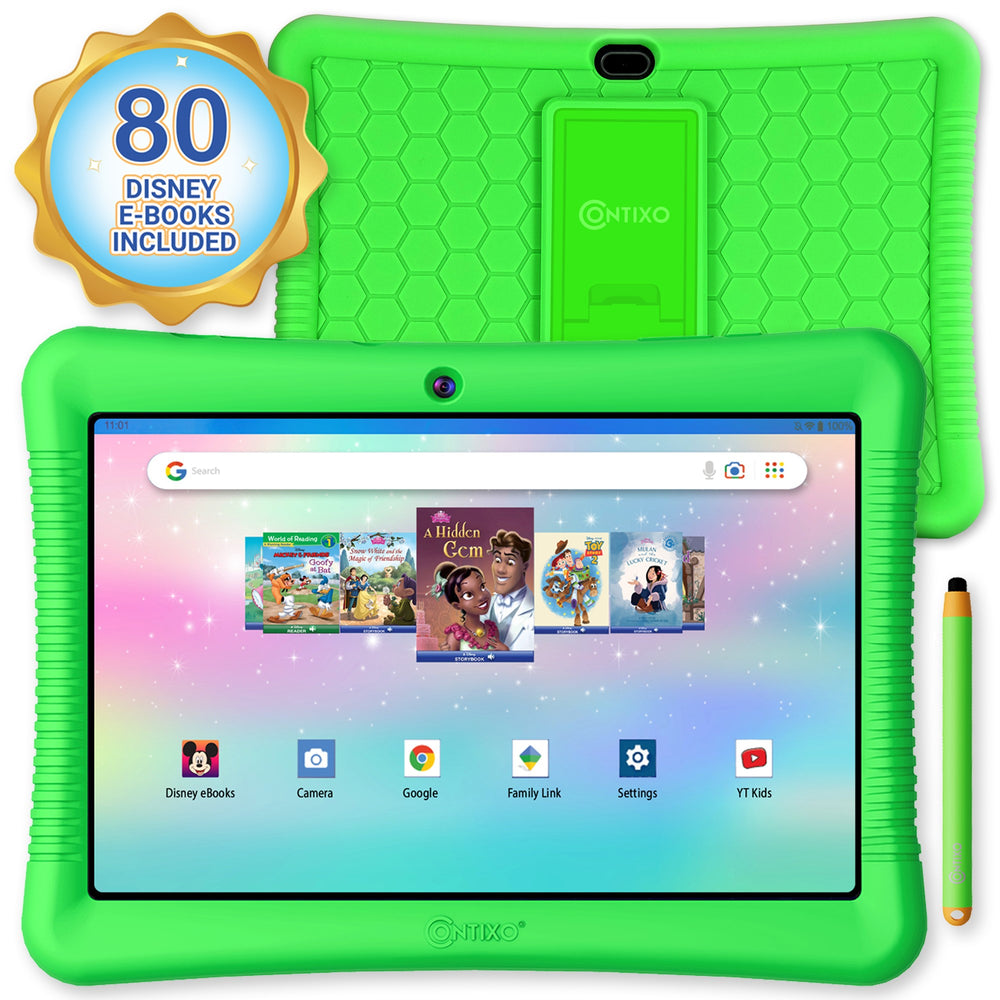 Contixo K102 10-Inch Kids Tablet - Disney E-Books Edition - Green