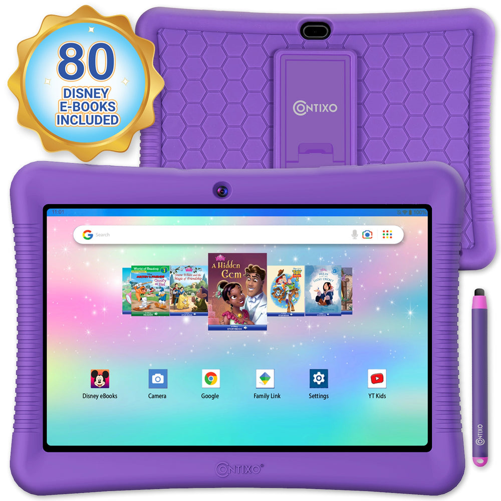 Contixo K102 10-Inch Kids 64GB HD Tablet with Disney E-Books - Purple