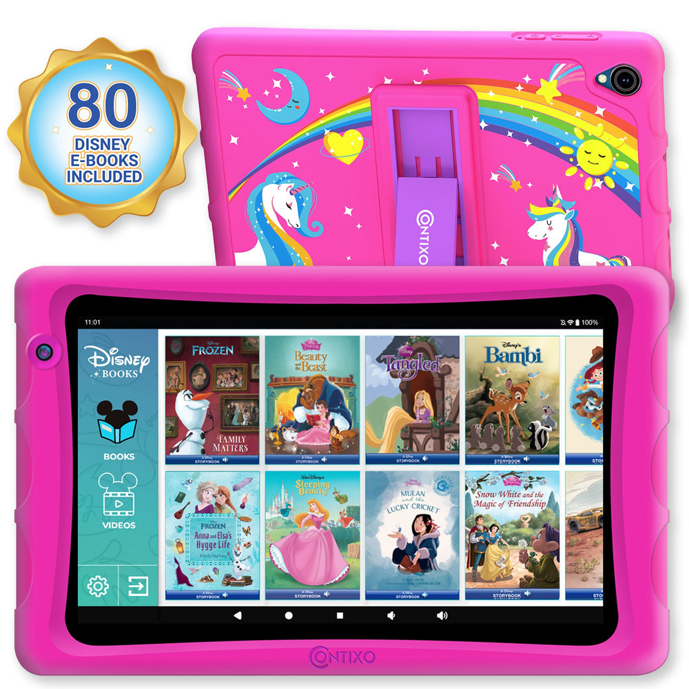 Contixo K81 Kids 8-Inch Tablet - Disney eBooks Collection - Pink