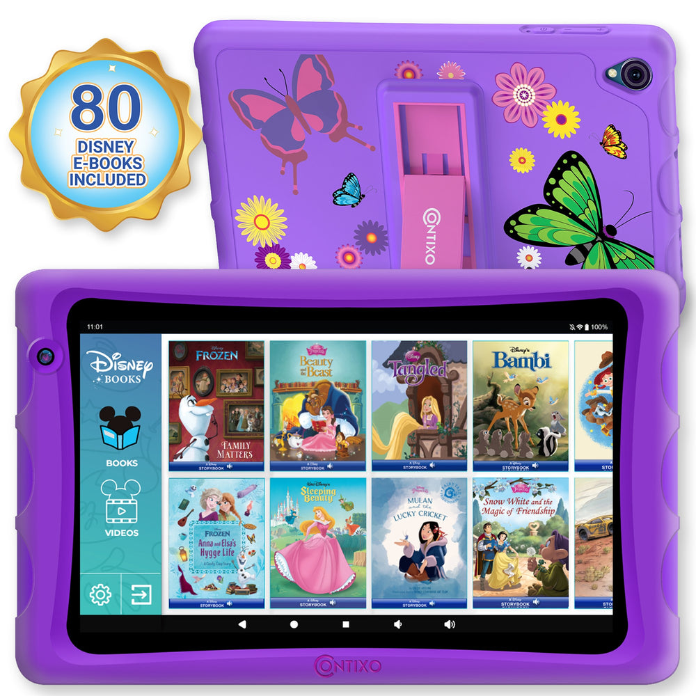 Contixo K80 Kids Tablet - 80 Disney eBooks - Purple