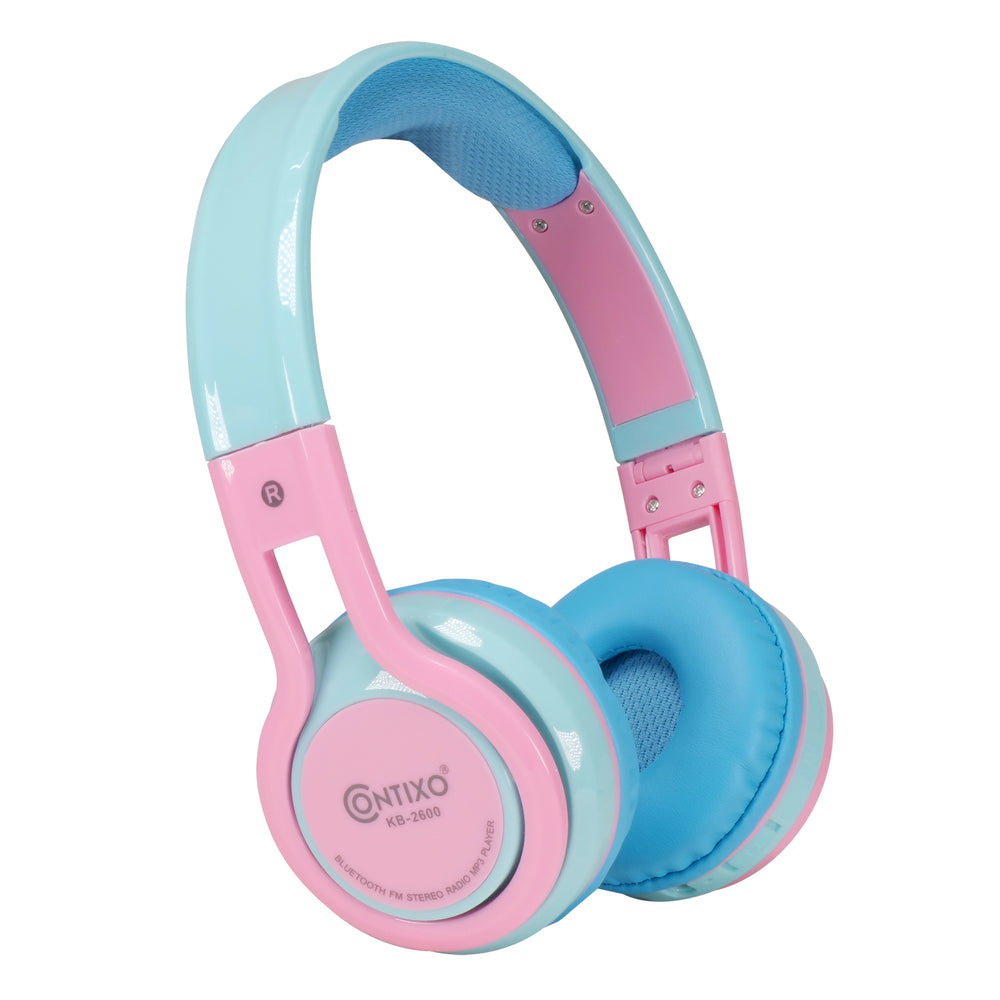 Contixo KB-2600 Kids Foldable Wireless Bluetooth Headphones - Pink