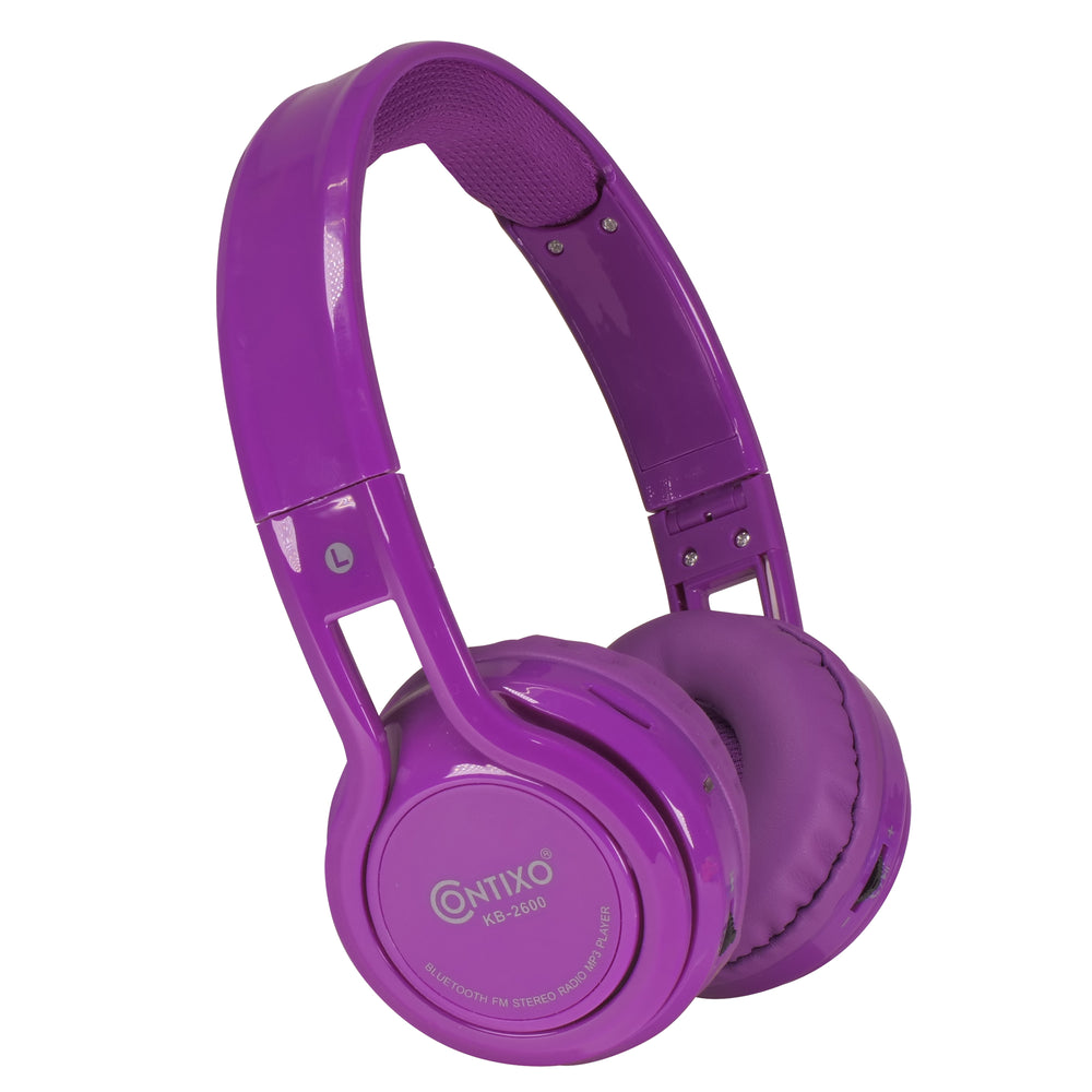 Contixo KB-2600 Kids Foldable Wireless Bluetooth Headphones - Purple