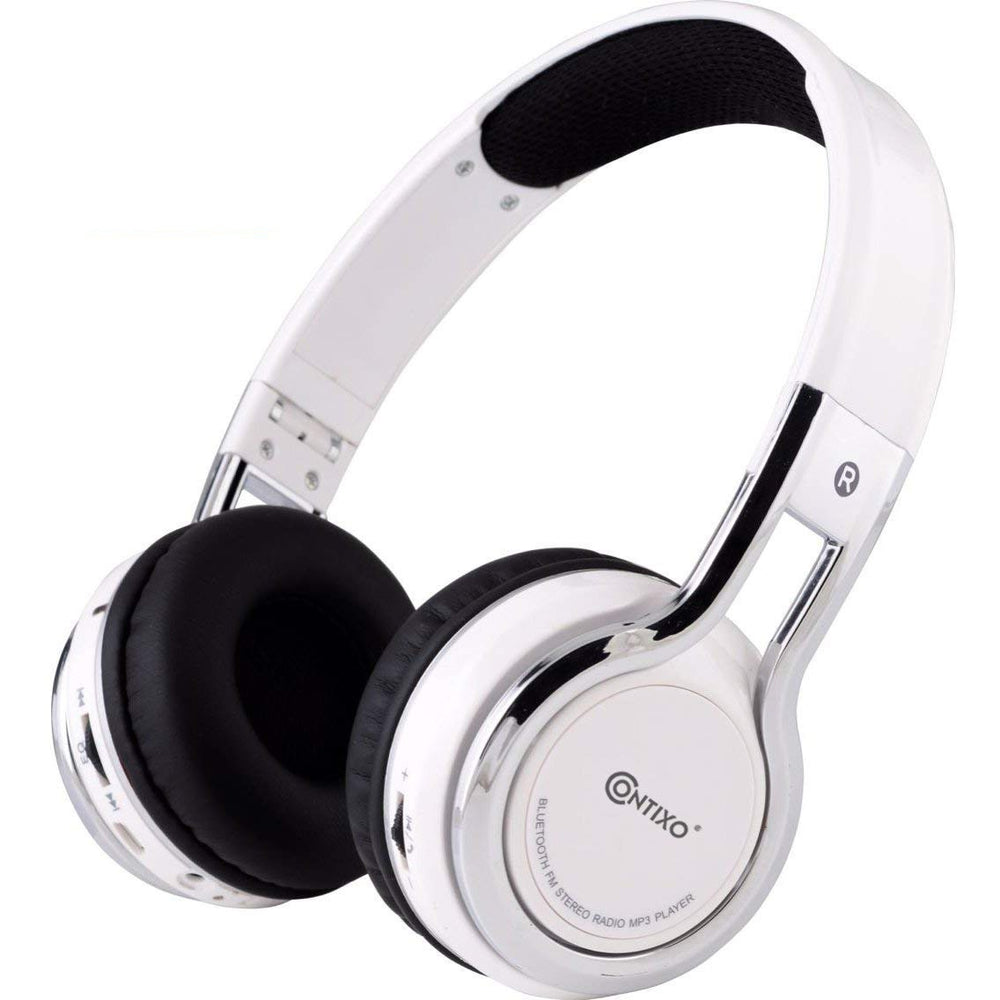 Contixo KB-2600 Kids Foldable Wireless Bluetooth Headphones - White