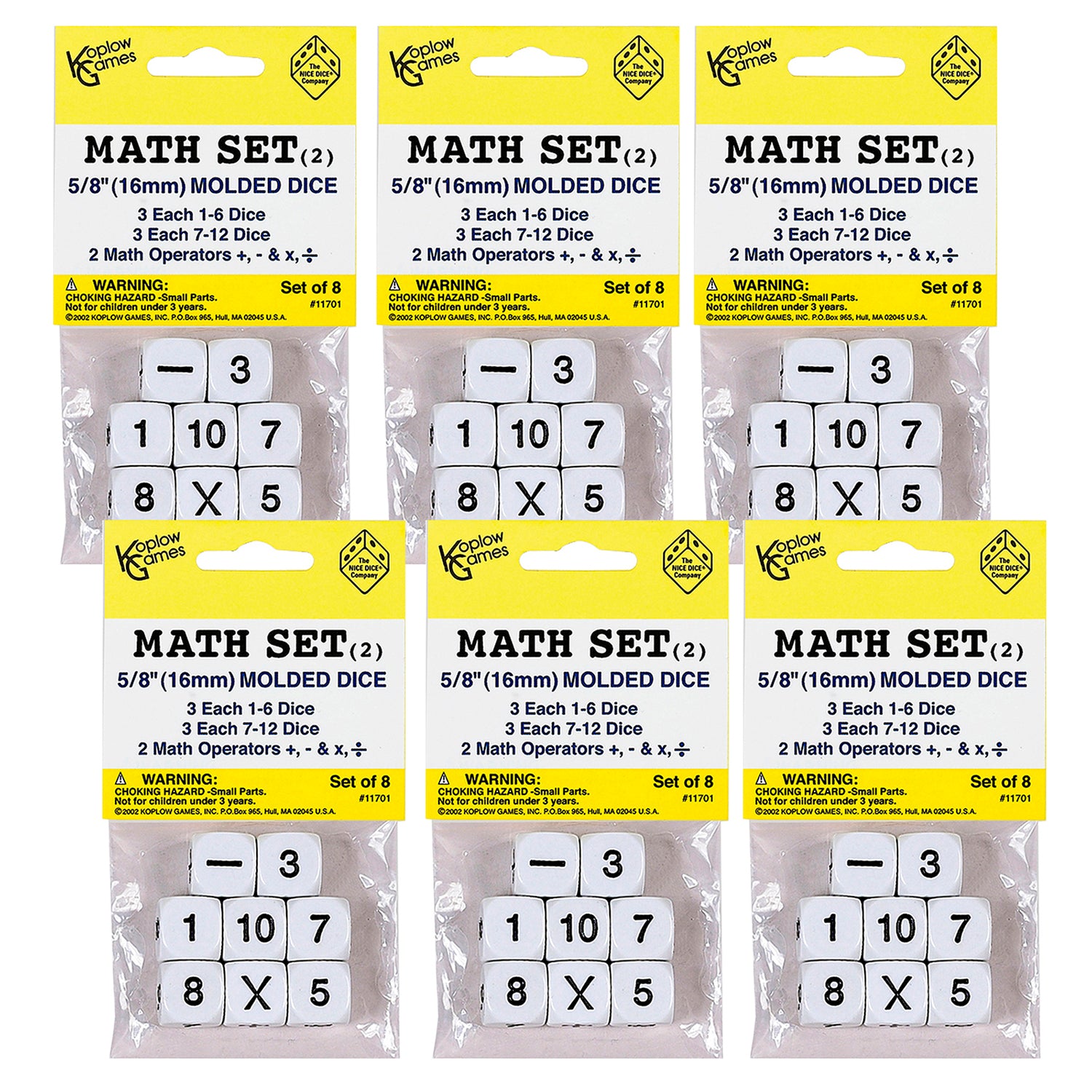 Koplow Games Educational Math Dice Set - STEM Learning - 48 Count