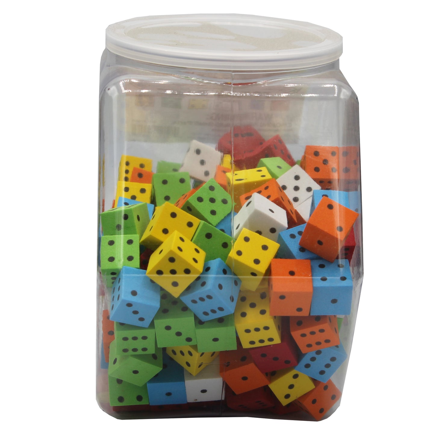 Koplow Games Jubilant Jumbo Foam Dice Set, 16mm, Variety Colors, Tub of 200