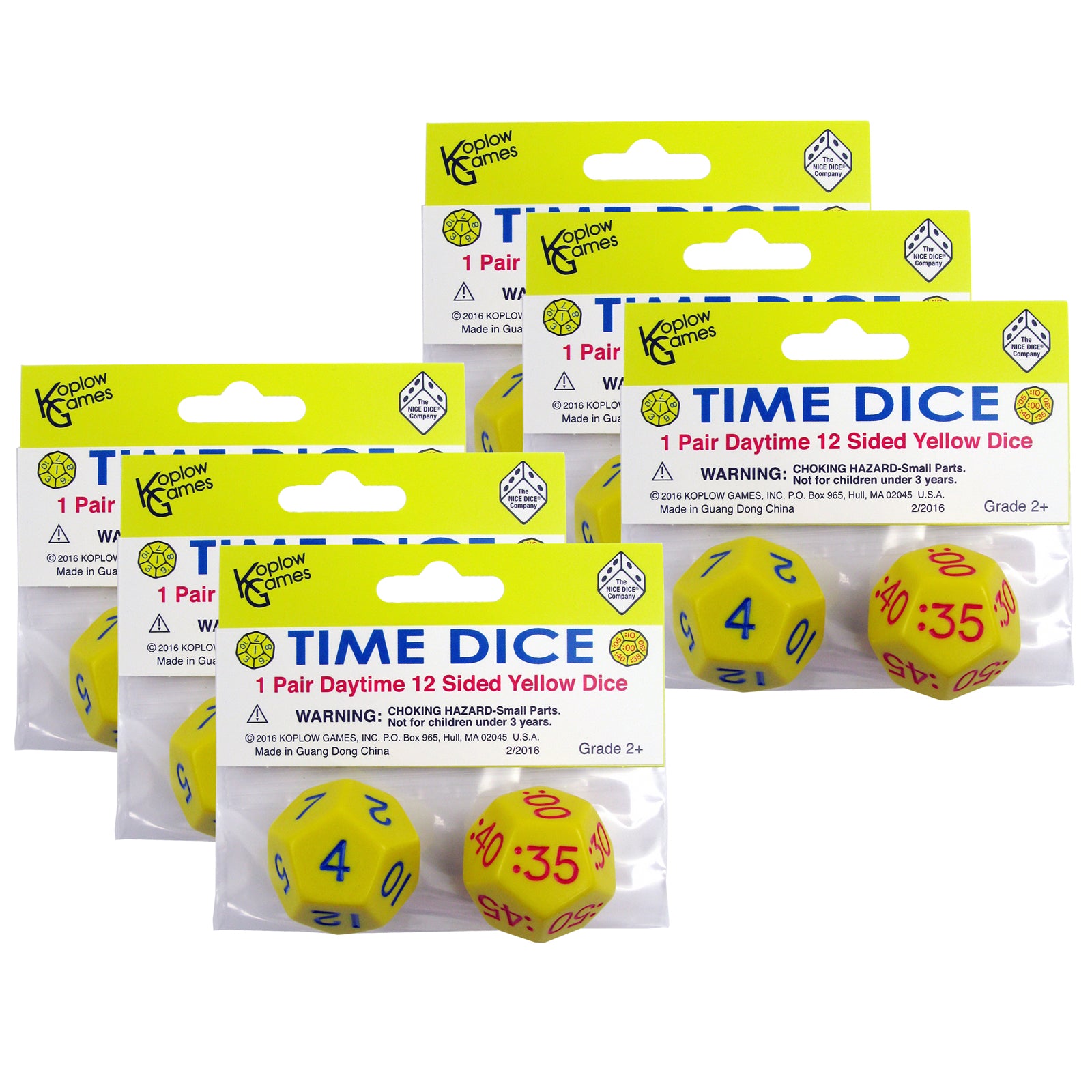 Koplow Games Time Dice Jumbo Duo Pack, 6 Sets