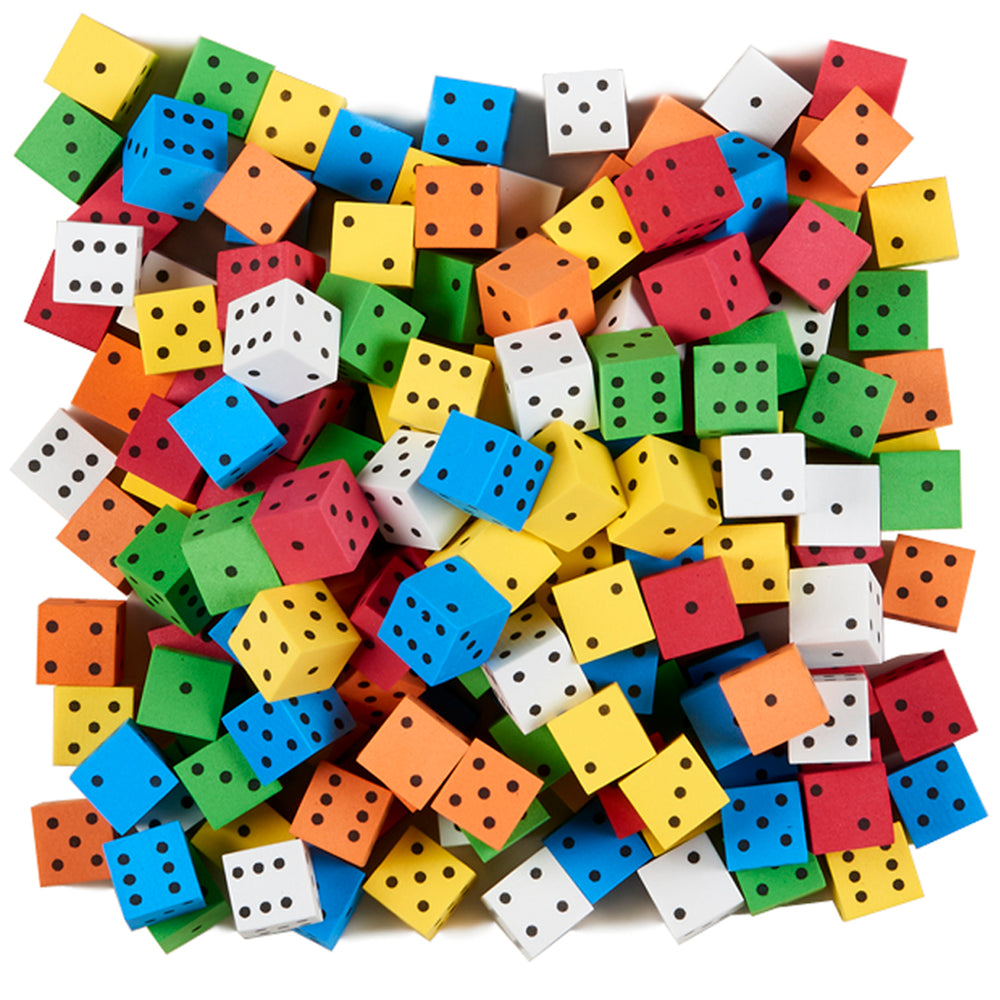 Koplow Games Multi-Color Foam Spot Dice Set, 16mm - 200 Pack