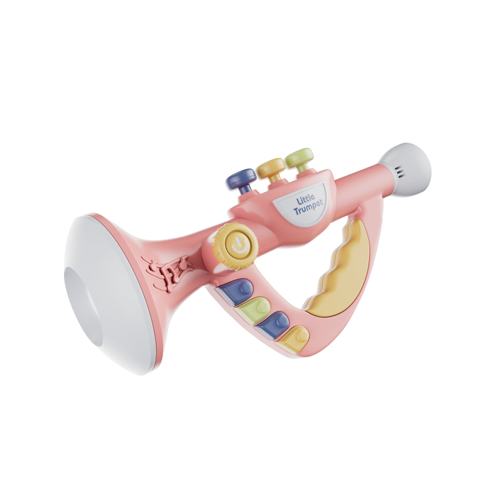 Contixo Little Trumpet Toy, Kids Instruments, Sensory Musical Toddler Toy for 18+ Months, 12 Instrument Modes, BPA-Free - Pink