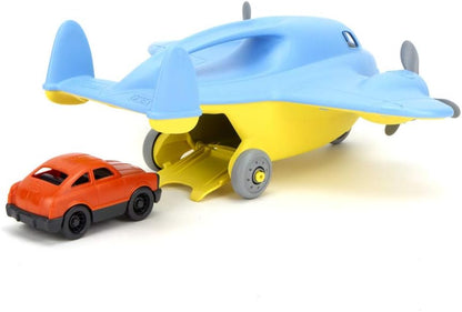 Green Toys Eco-Friendly Blue Cargo Plane with Mini Car - Toddler Play Vehicle