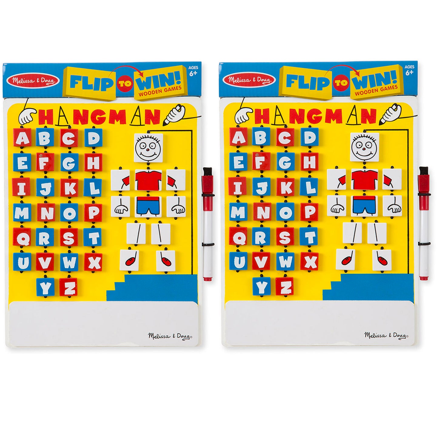 Melissa & Doug Flip-to-Win Hangman Travel Game, 2-Pack