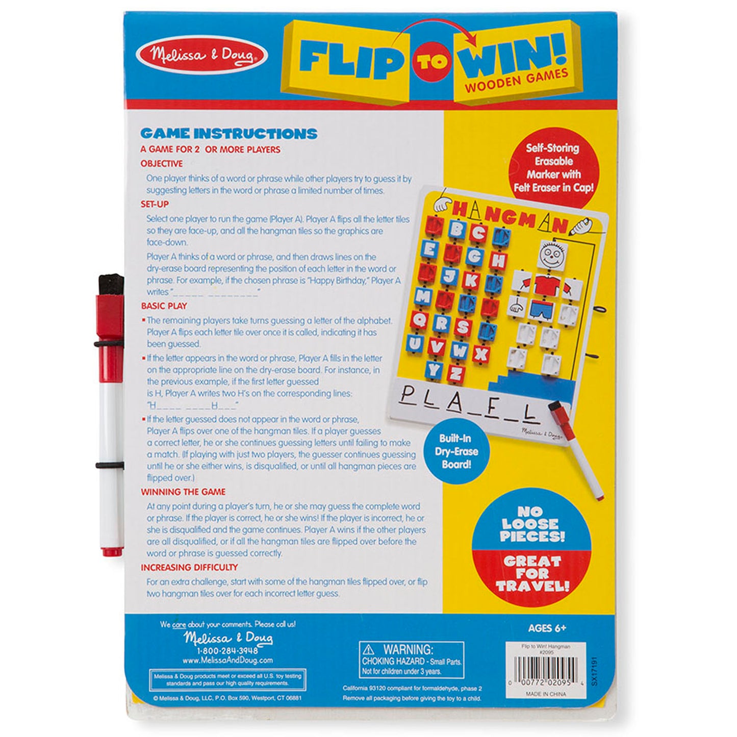 Melissa & Doug Flip-to-Win Hangman Travel Game, 2-Pack