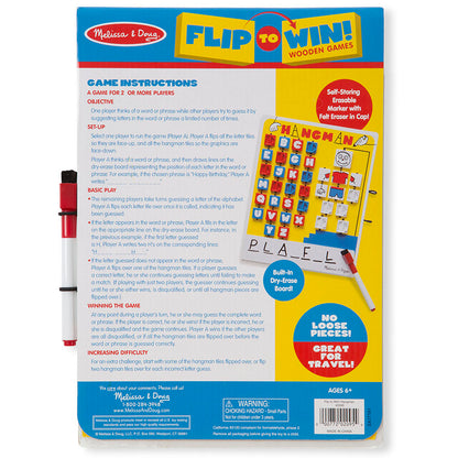 Melissa & Doug Flip-to-Win Hangman Travel Game, 2-Pack