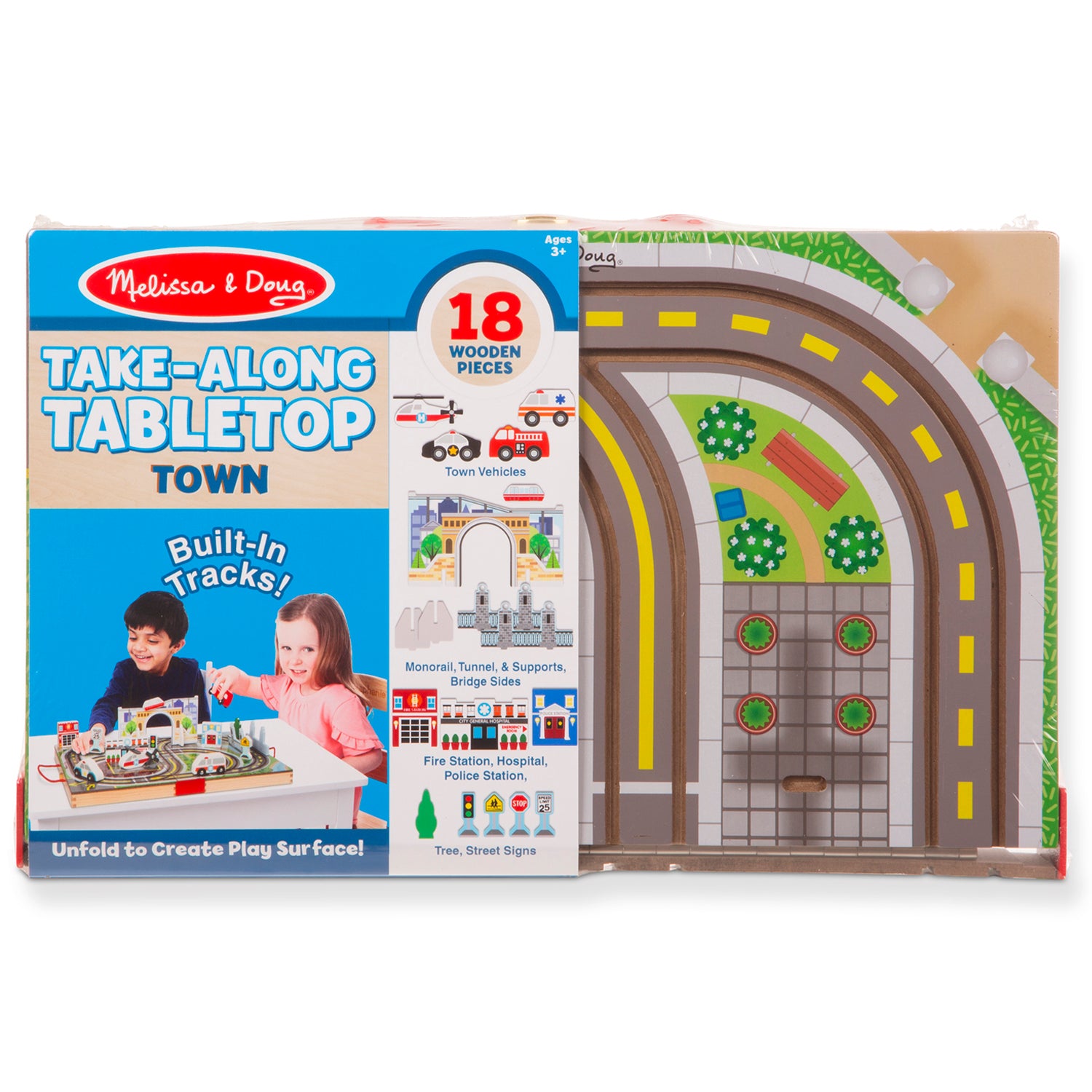 Melissa & Doug Take Along Town Play Set with Wooden Storage Case