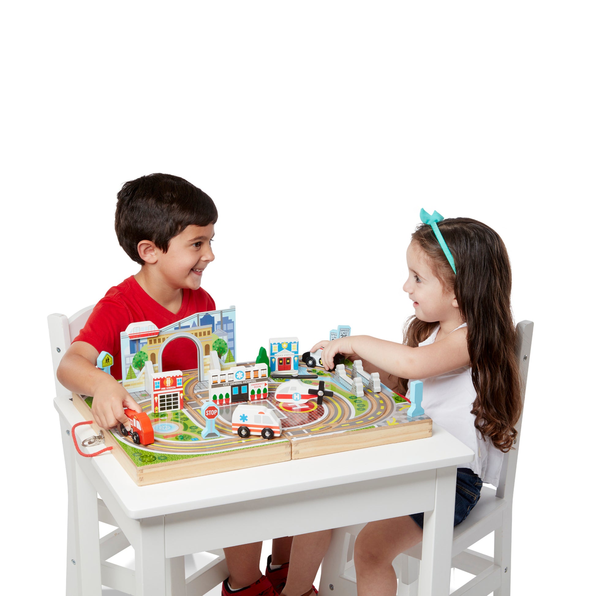 Melissa & Doug Take Along Town Play Set with Wooden Storage Case