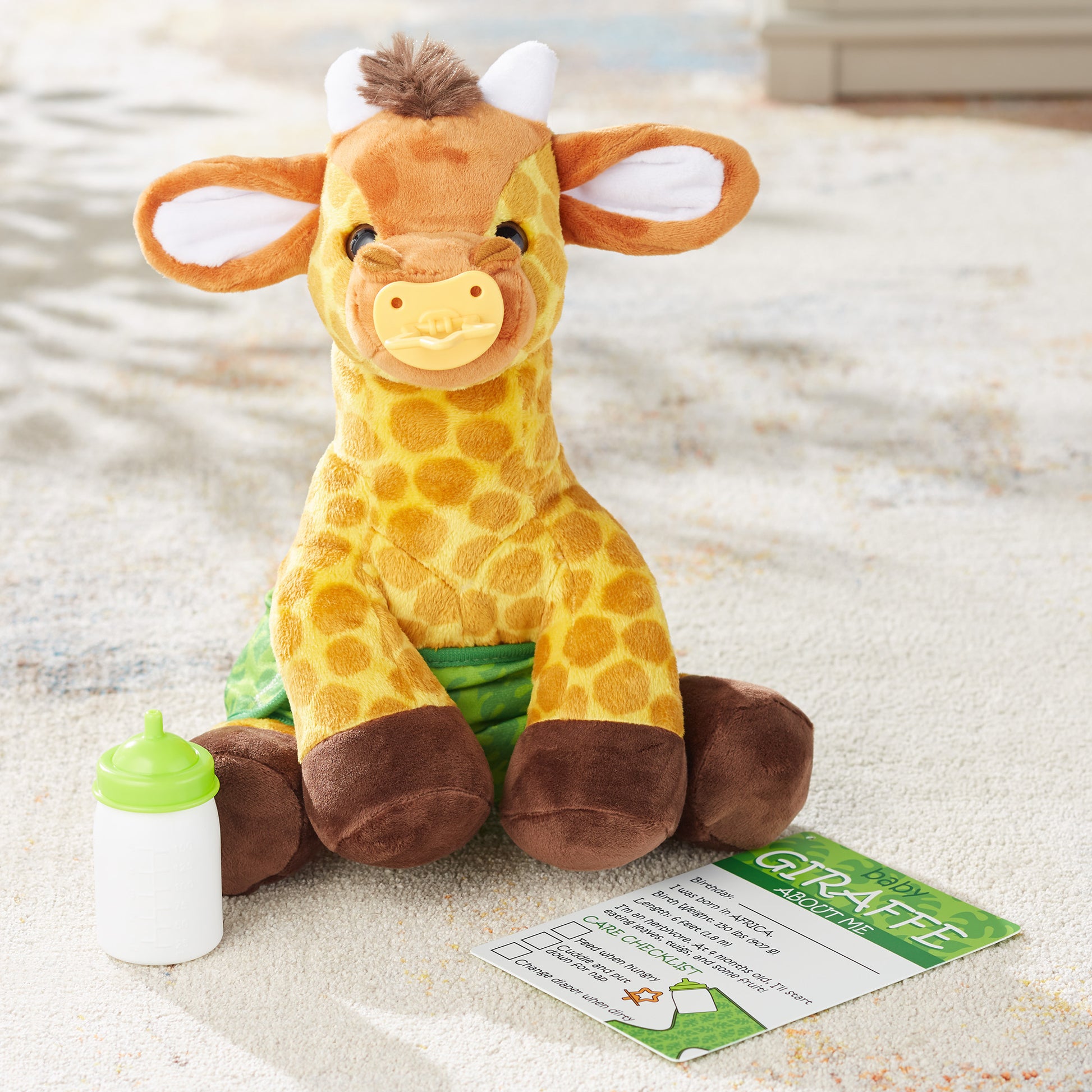 Melissa & Doug 11 inch Baby Giraffe Plush Stuffed Animal with Accessories