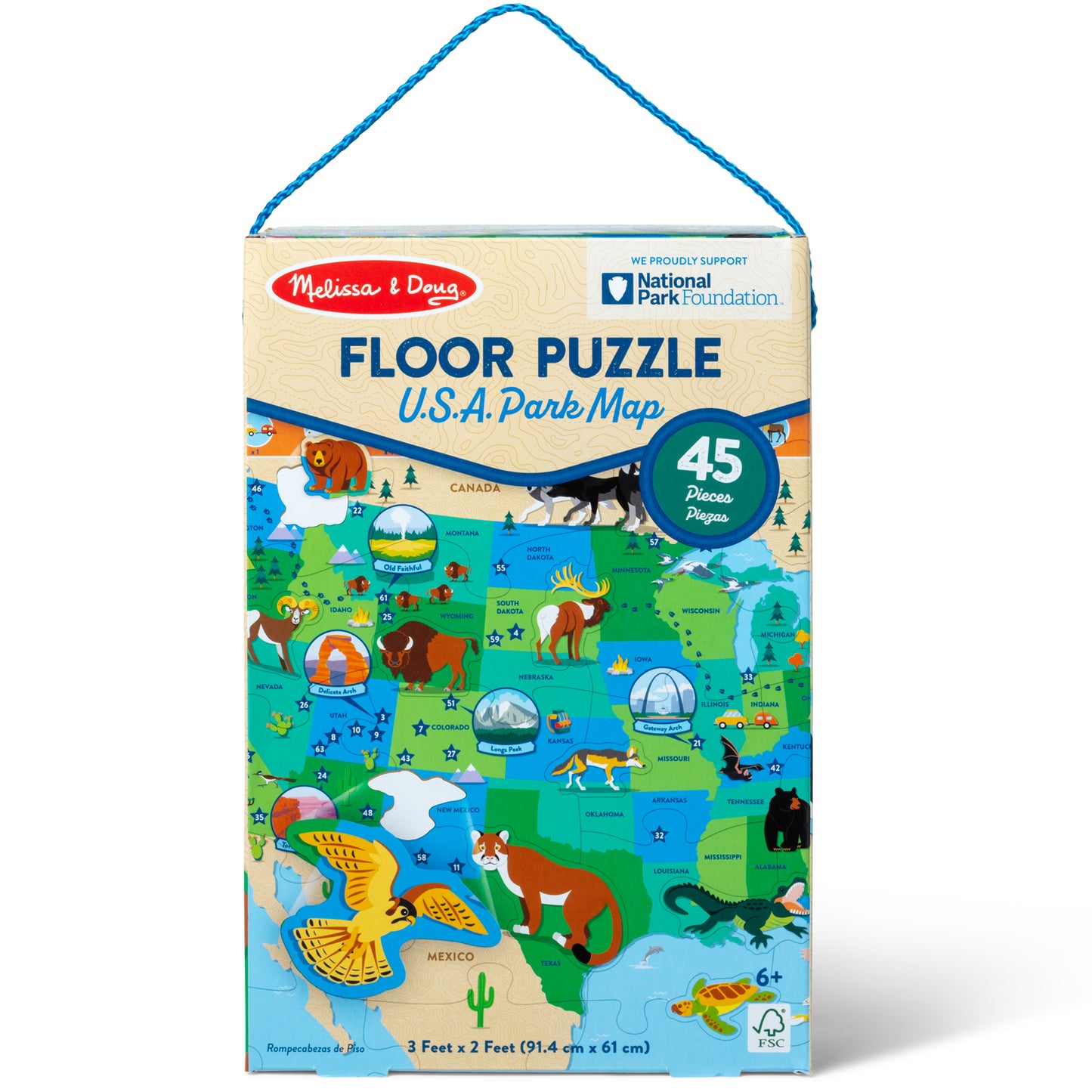 Melleysa  & Doug USA National Parks 45 pc Floor Puzzle