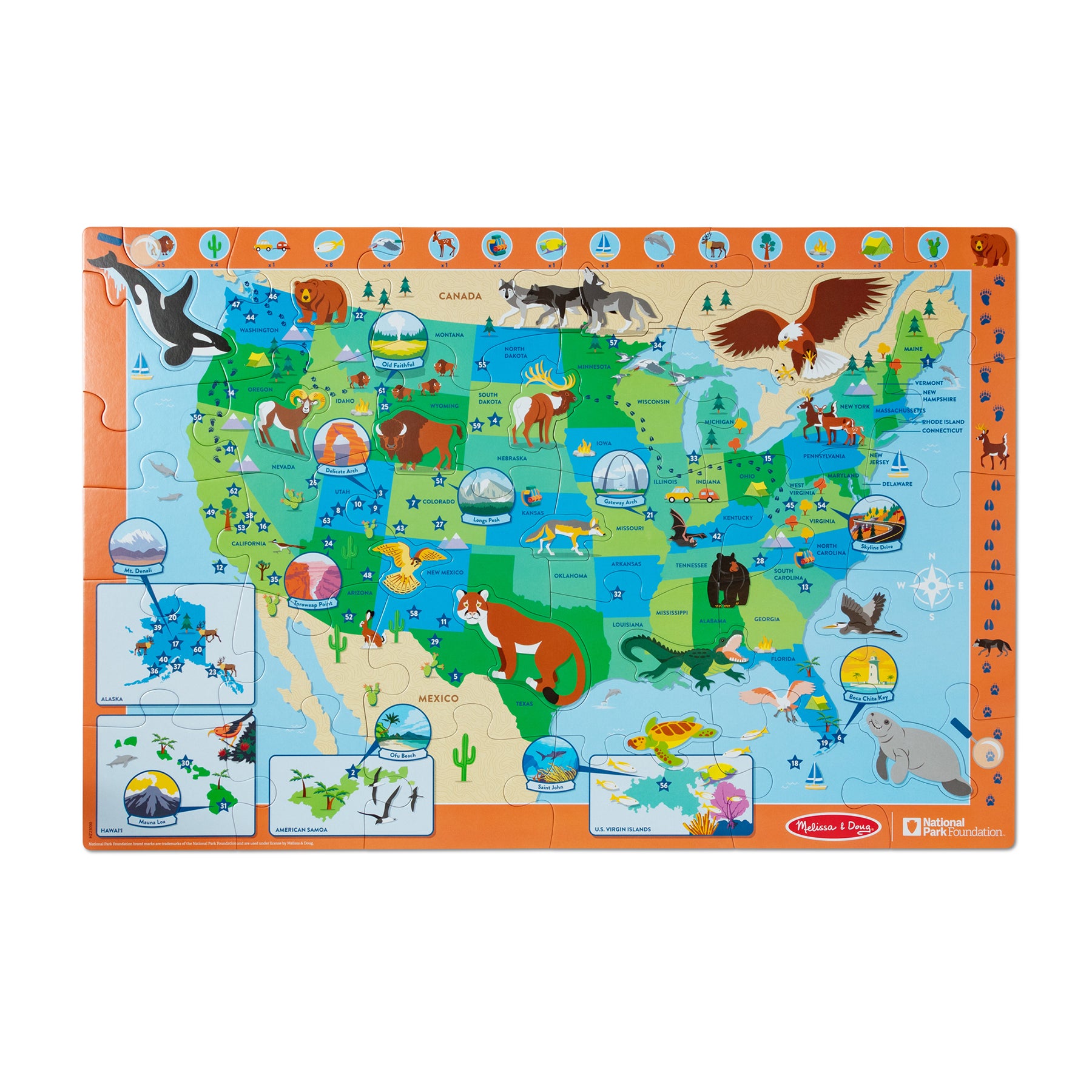 Melleysa  & Doug USA National Parks 45 pc Floor Puzzle