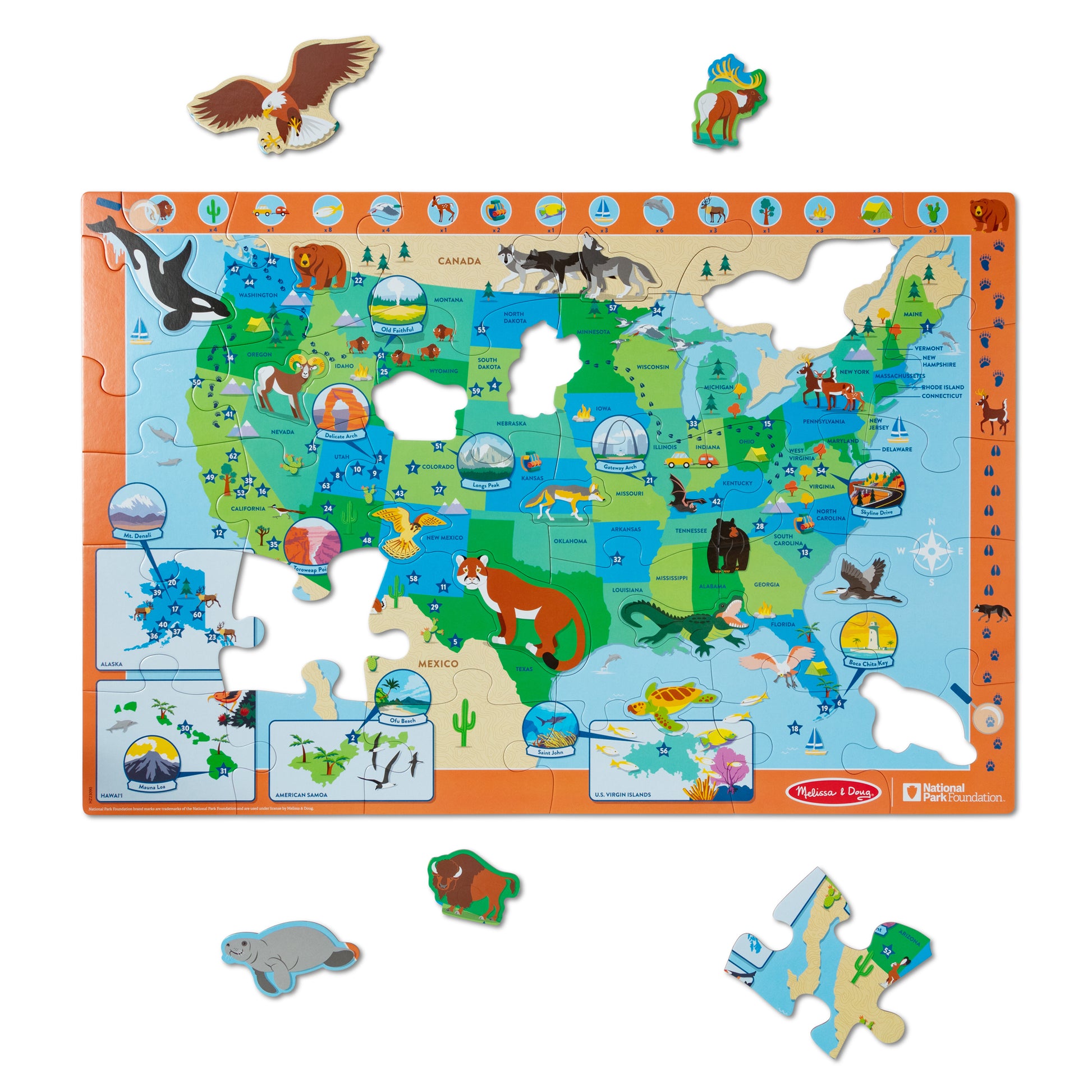 Melleysa  & Doug USA National Parks 45 pc Floor Puzzle