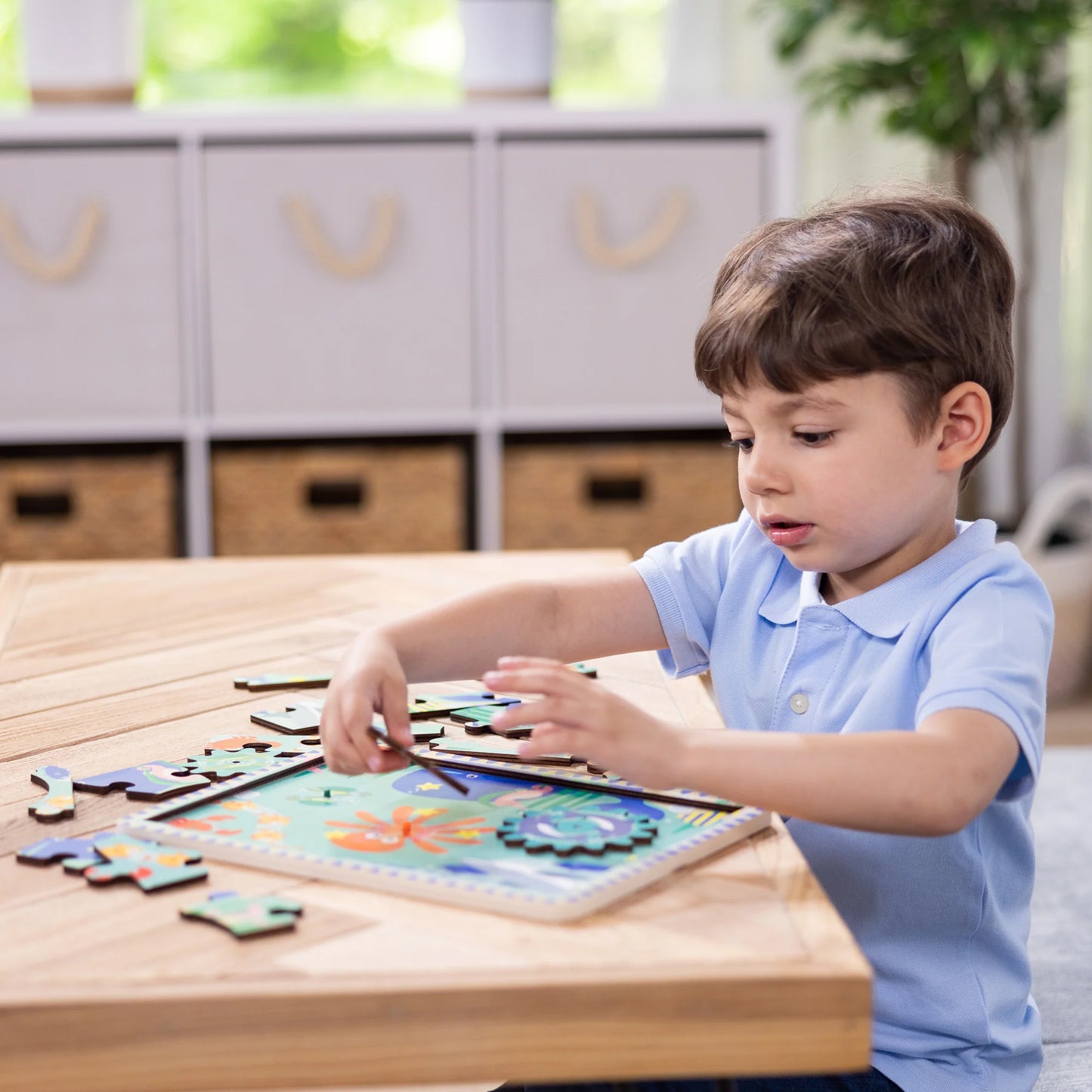 Melissa & Doug Underwater Adventure Wooden Gear Puzzle - Ocean Theme