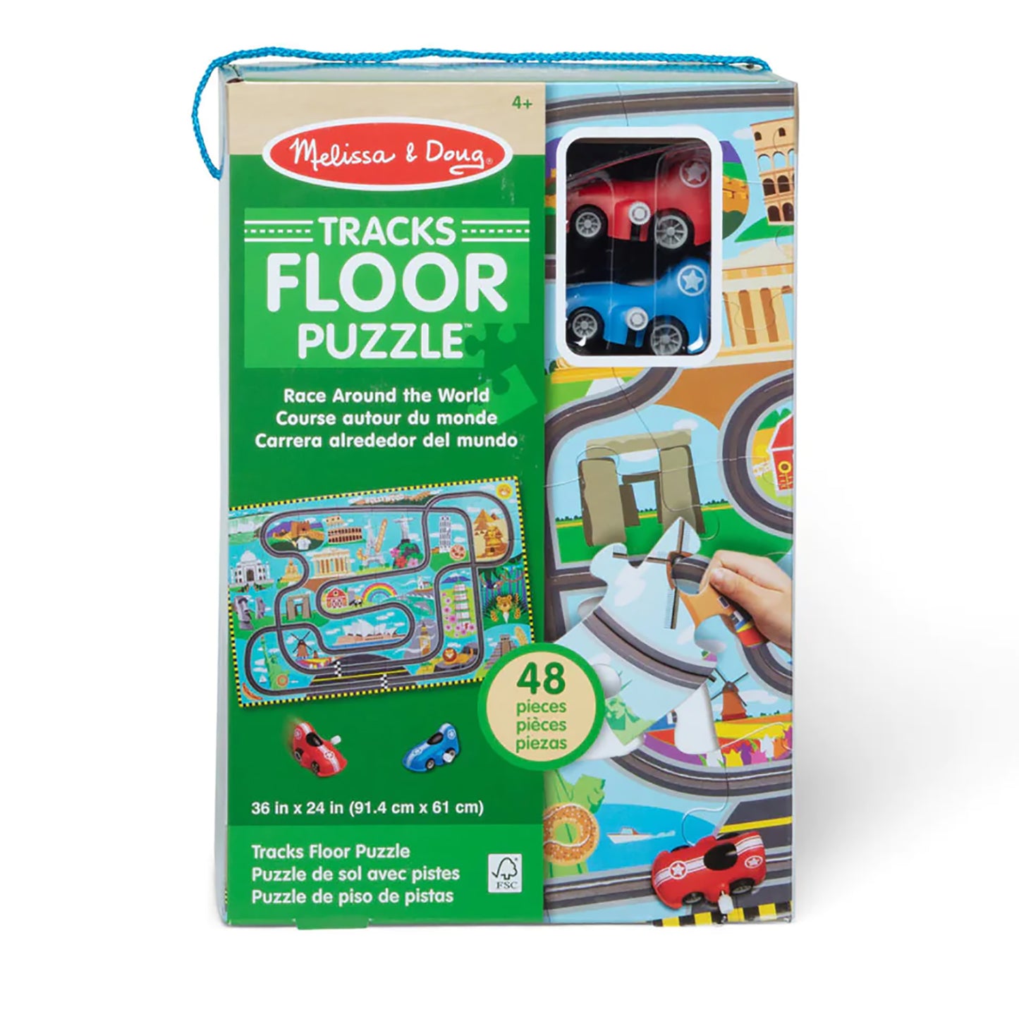 Melissa & Doug Global Race Track Floor Puzzle - 48 pc