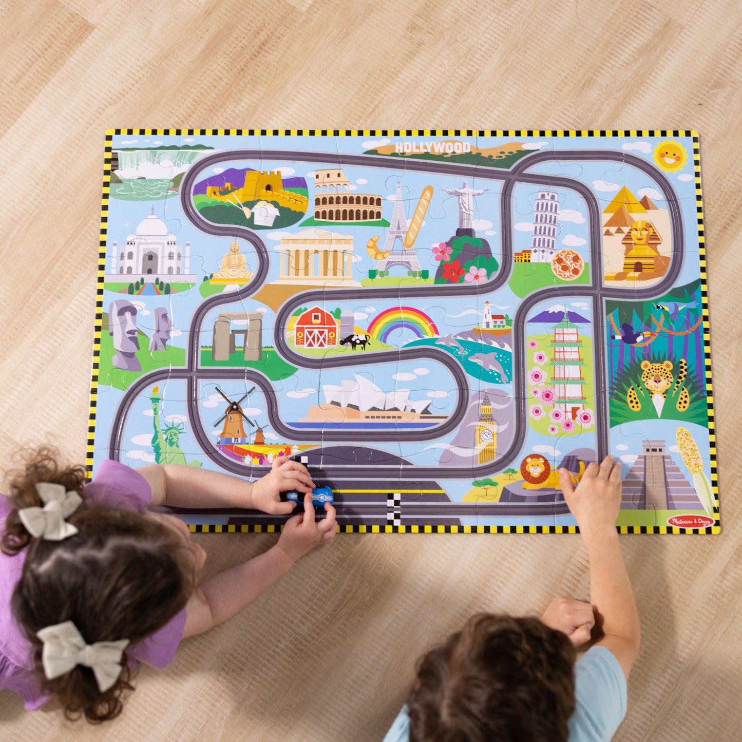 Melissa & Doug Global Race Track Floor Puzzle - 48 pc