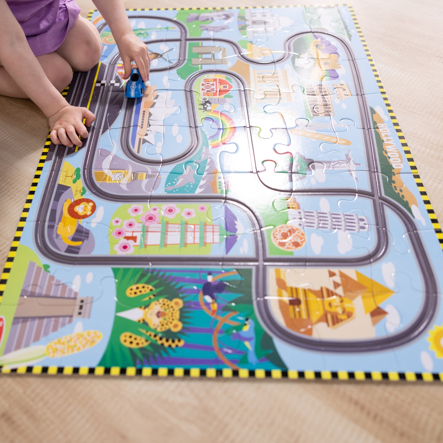 Melissa & Doug Global Race Track Floor Puzzle - 48 pc