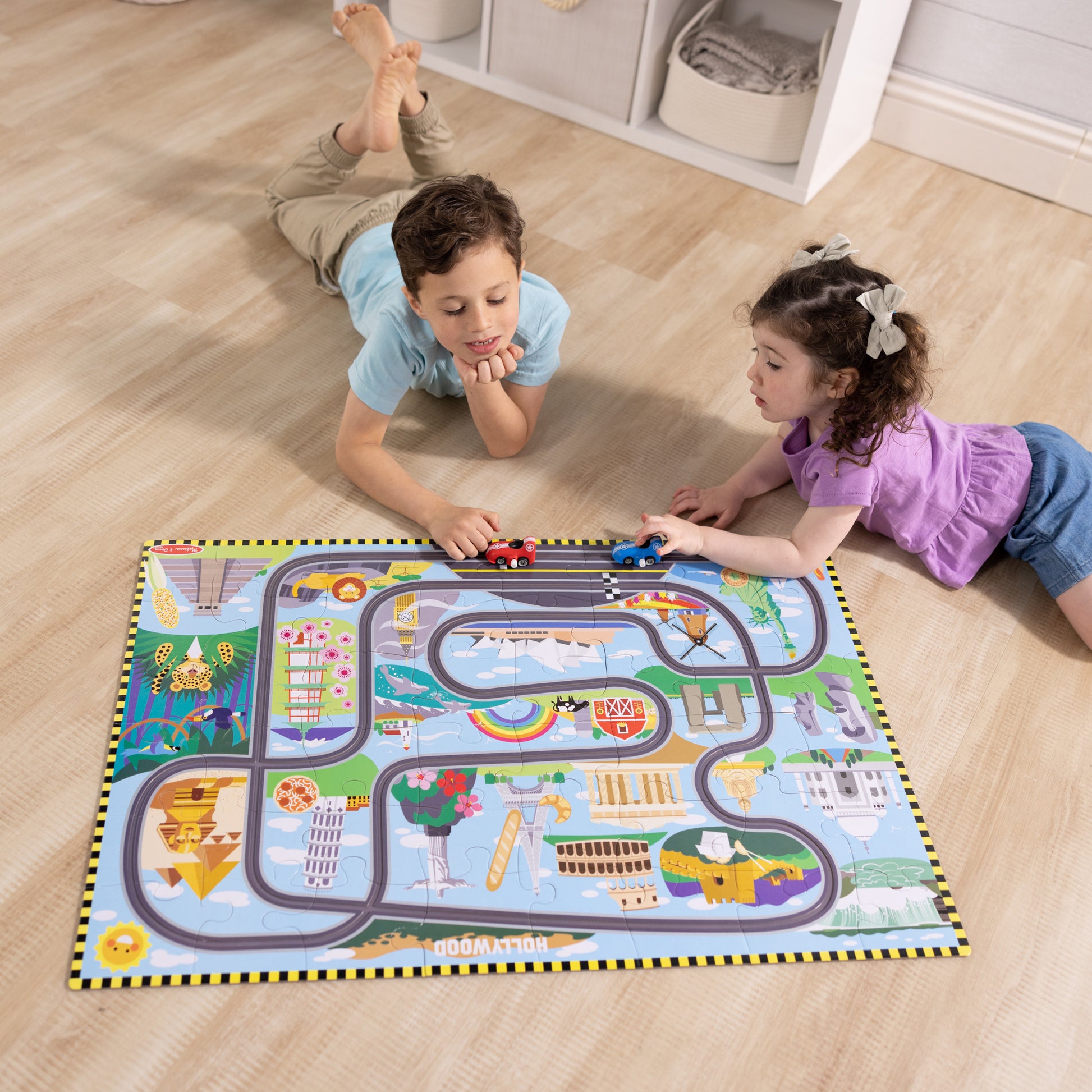 Melissa & Doug Global Race Track Floor Puzzle - 48 pc