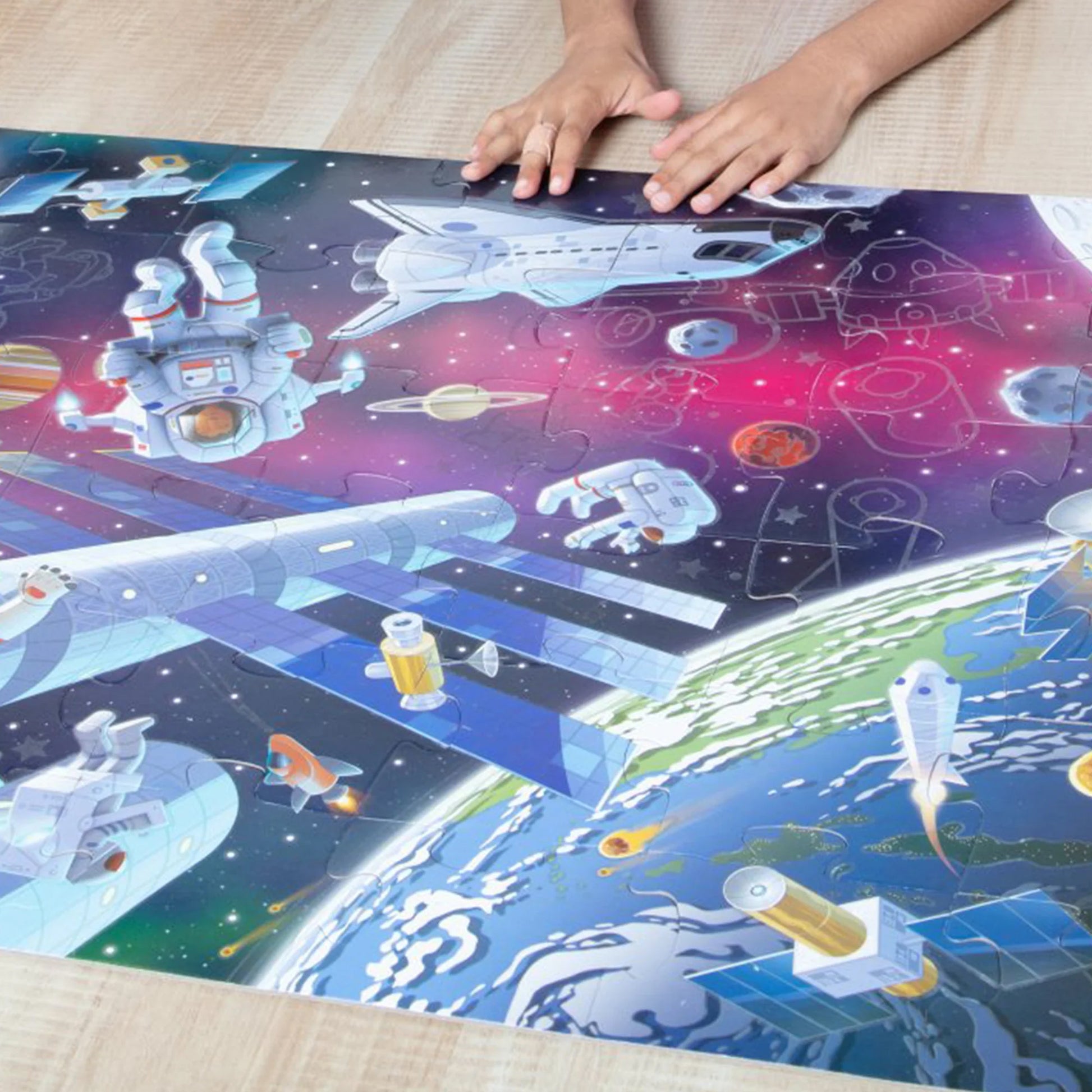 Melissa & Doug Outer Space 48 pc Glow-in-the-Dark Floor Puzzle