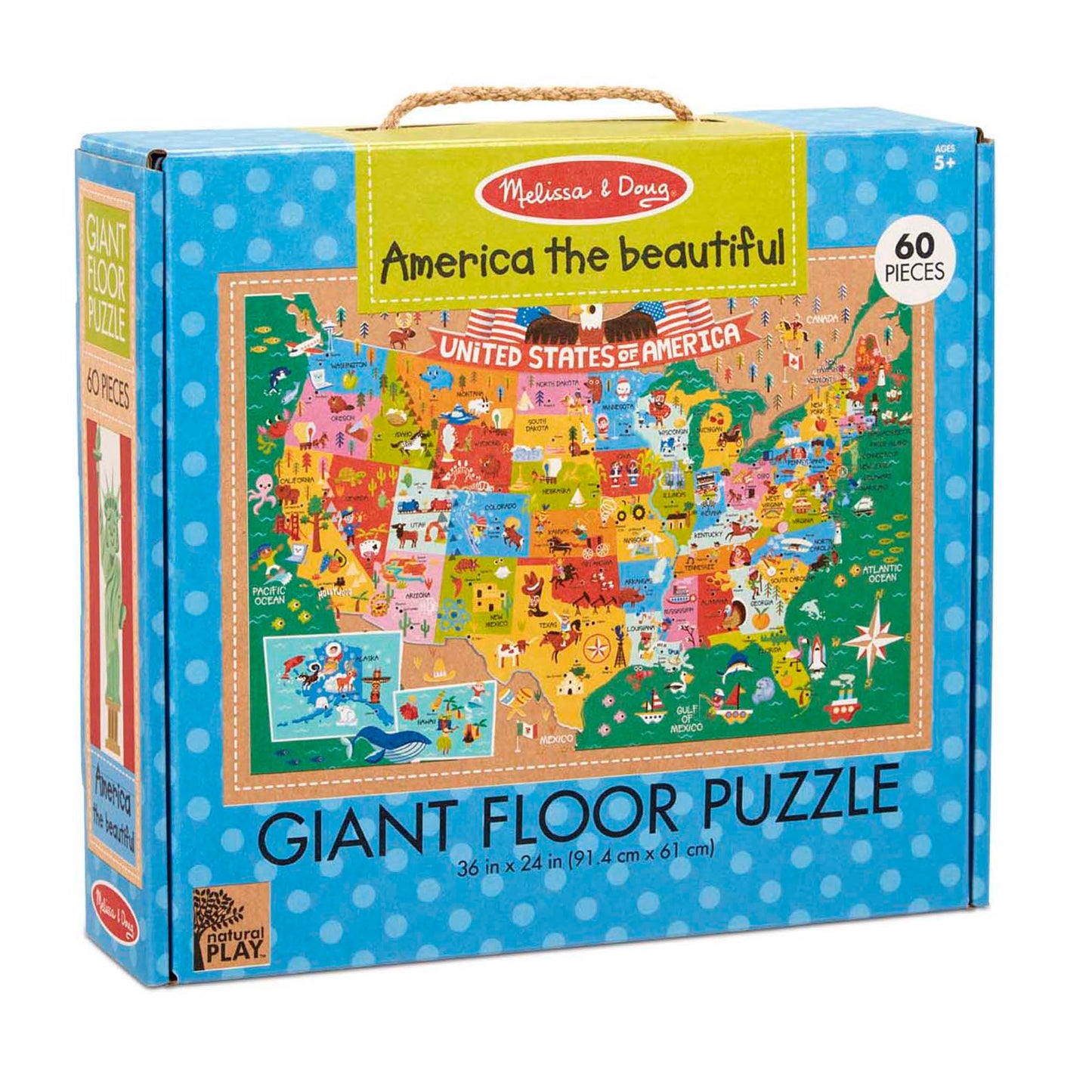 Melissa & Doug Natural Play America the Beautiful Floor Puzzle - 60 pc