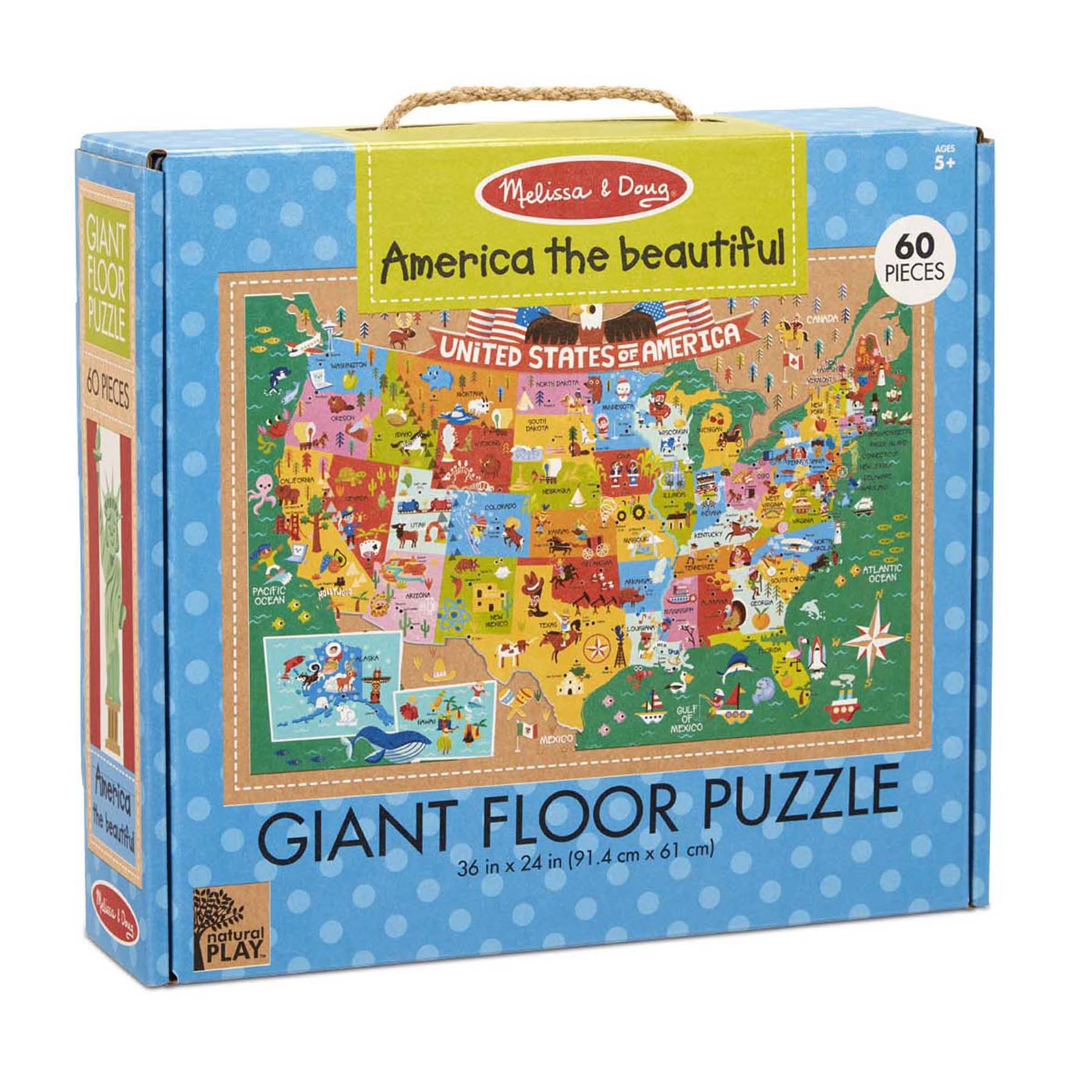 Melissa & Doug Natural Play America the Beautiful Floor Puzzle - 60 pc