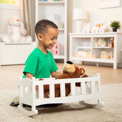 Melissa & Doug Mine to Love Wooden Doll Rocking Cradle