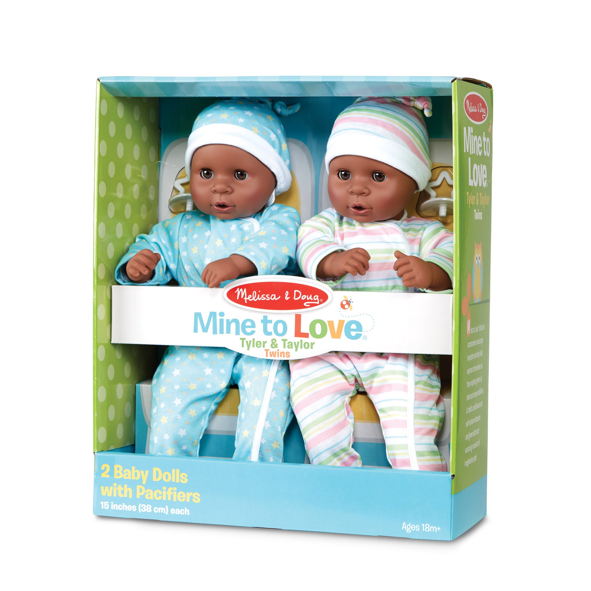 Melissa & Doug Mine to Love Twins Tyler & Taylor 15-inch Dolls