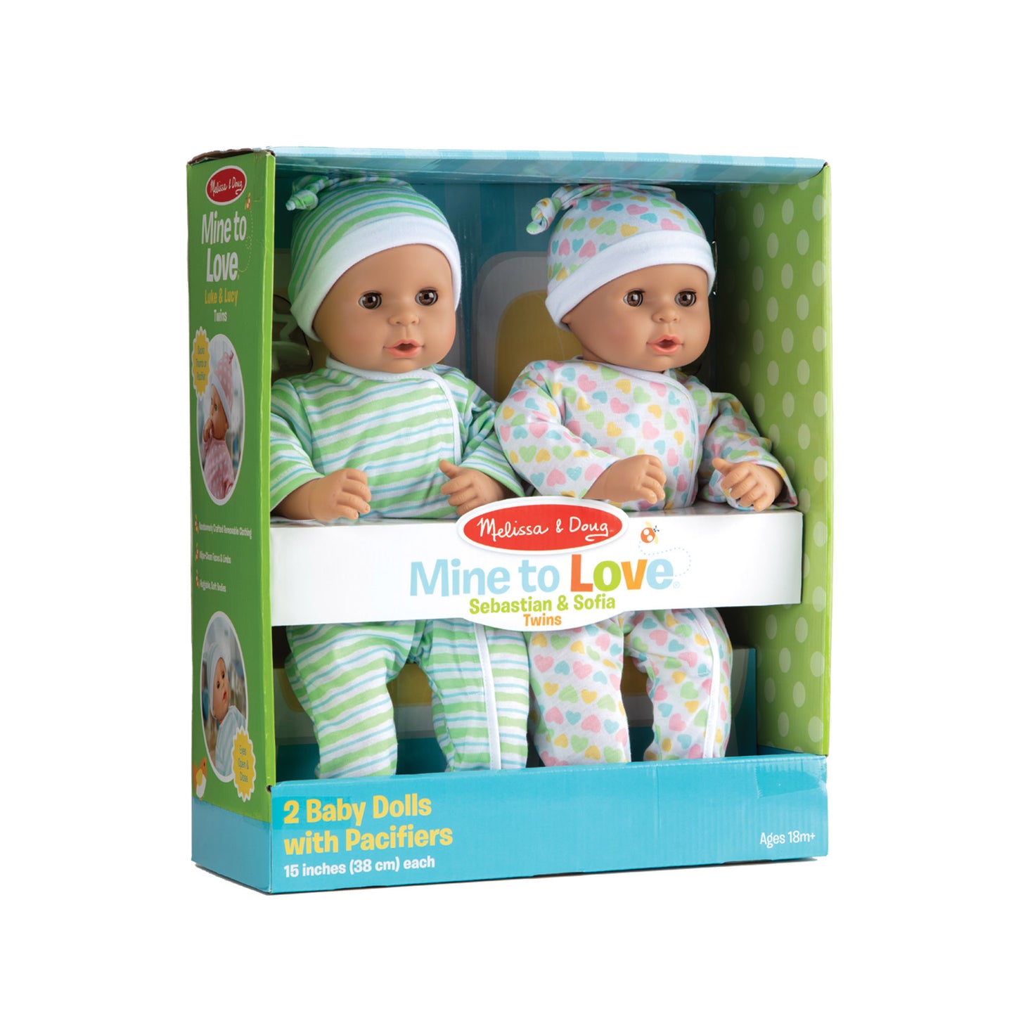 Melissa & Doug 15" - Mine to Love Twins Sebastian & Sofia Dolls