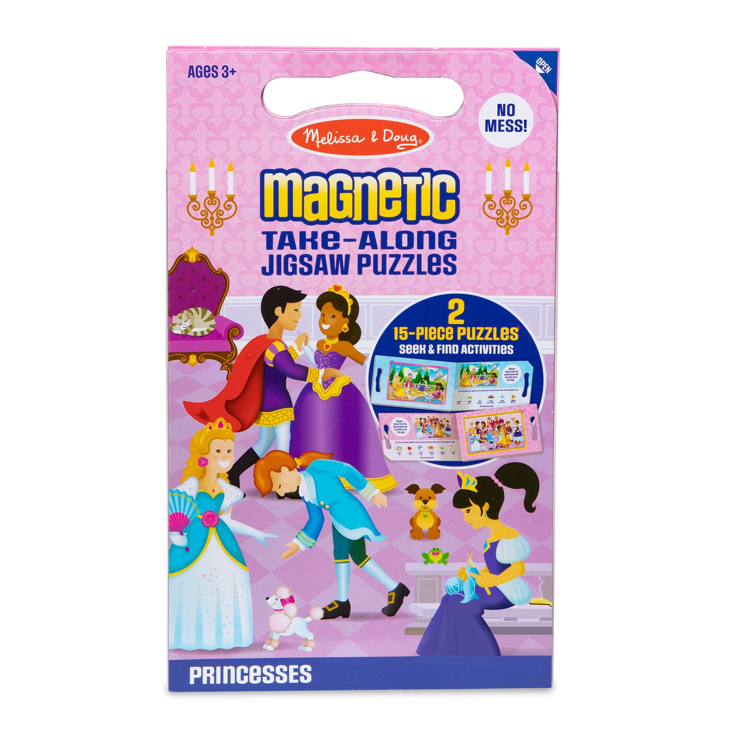 Melissa & Doug Princess 2-Pack Take Along Magnetic Jigsaw Puzzles – 15 pc