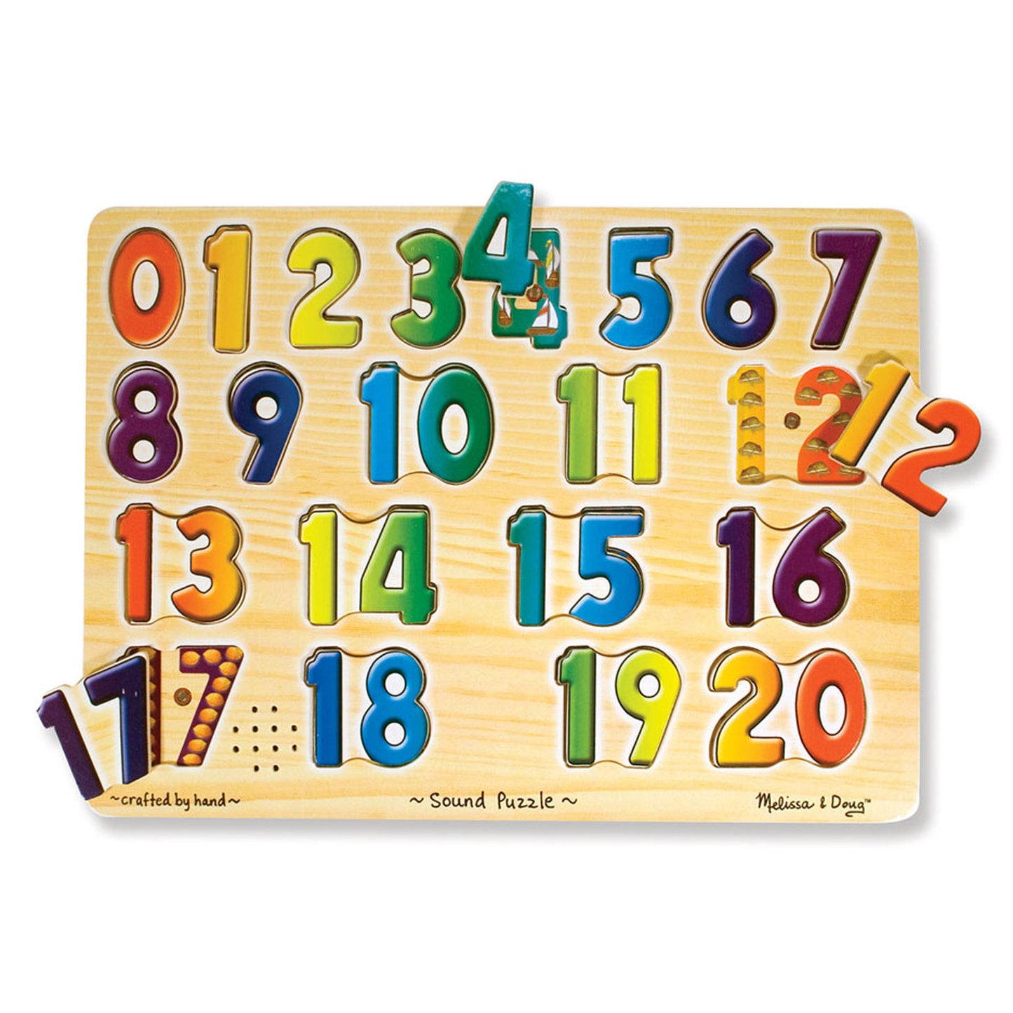 Melissa & Doug Numbers Sound Puzzle - Interactive Counting Toy - 21 Pieces