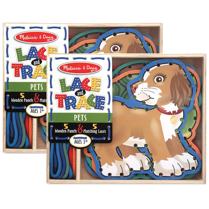 Melissa & Doug Lace & Trace Pets - Vibrant Animal-Themed Lacing Set